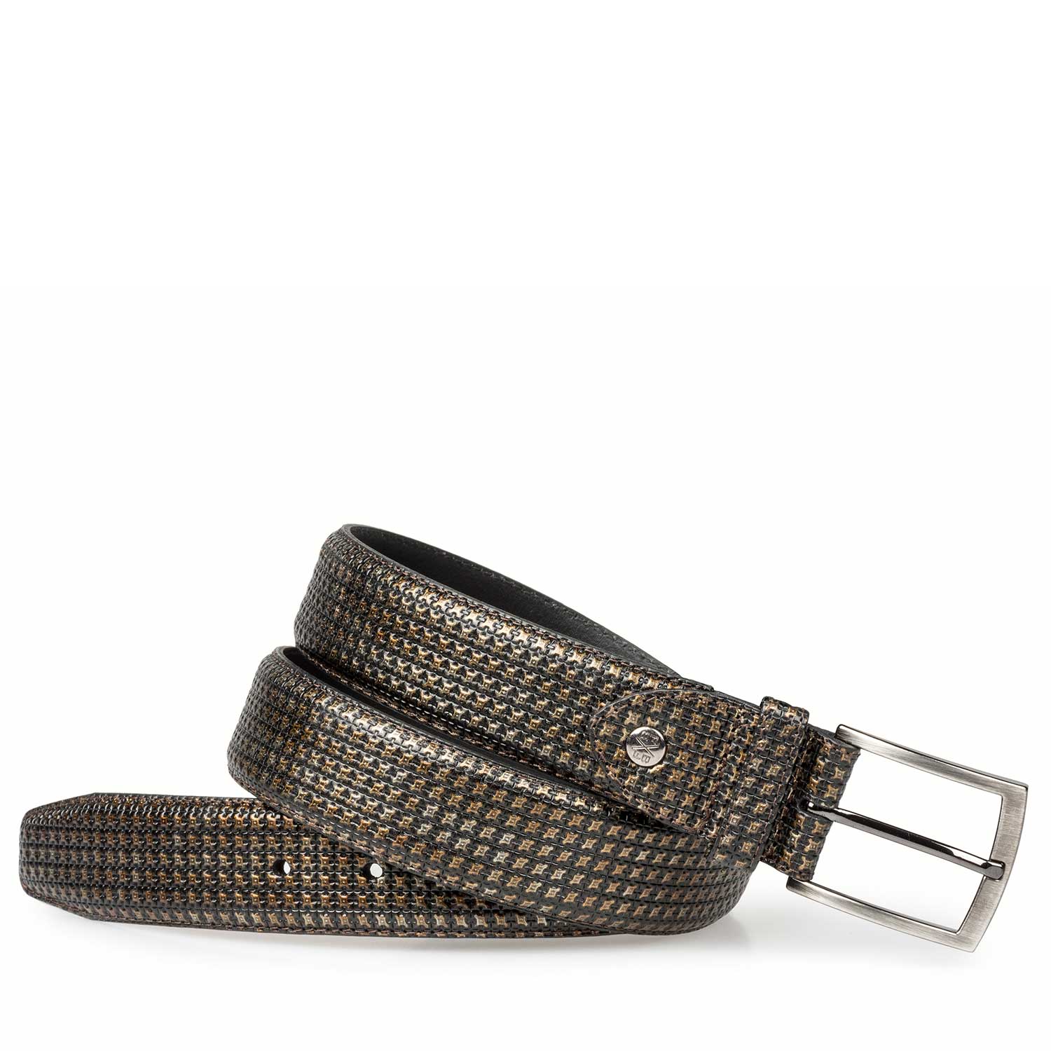 75190/25 - Bronze-coloured calf’s leather belt with structural pattern 75190/25 - Bronze-coloured calf’s leather belt with structural pattern