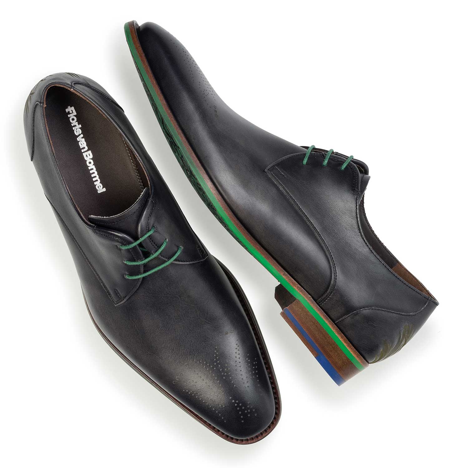 14193/03 - Anthracite grey lace shoe made of leather 14193/03 - Anthracite grey lace shoe made of leather