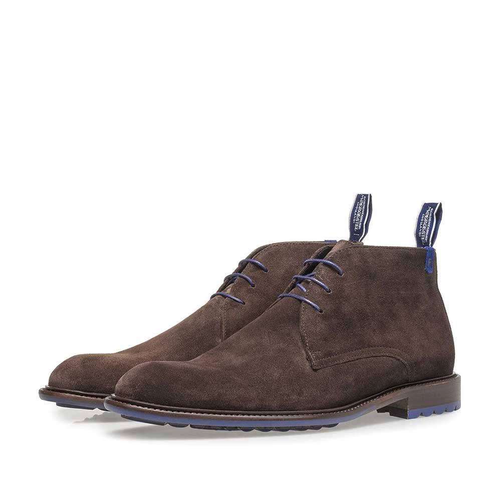 10203/17 - Dark brown calf suede lace shoe 10203/17 - Dark brown calf suede lace shoe