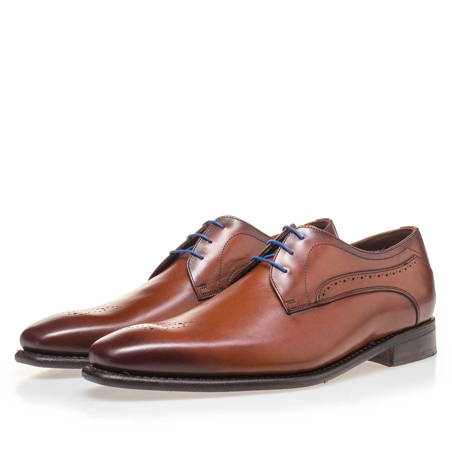 14182/03 - Cognac-coloured leather lace shoe 14182/03 - Cognac-coloured leather lace shoe