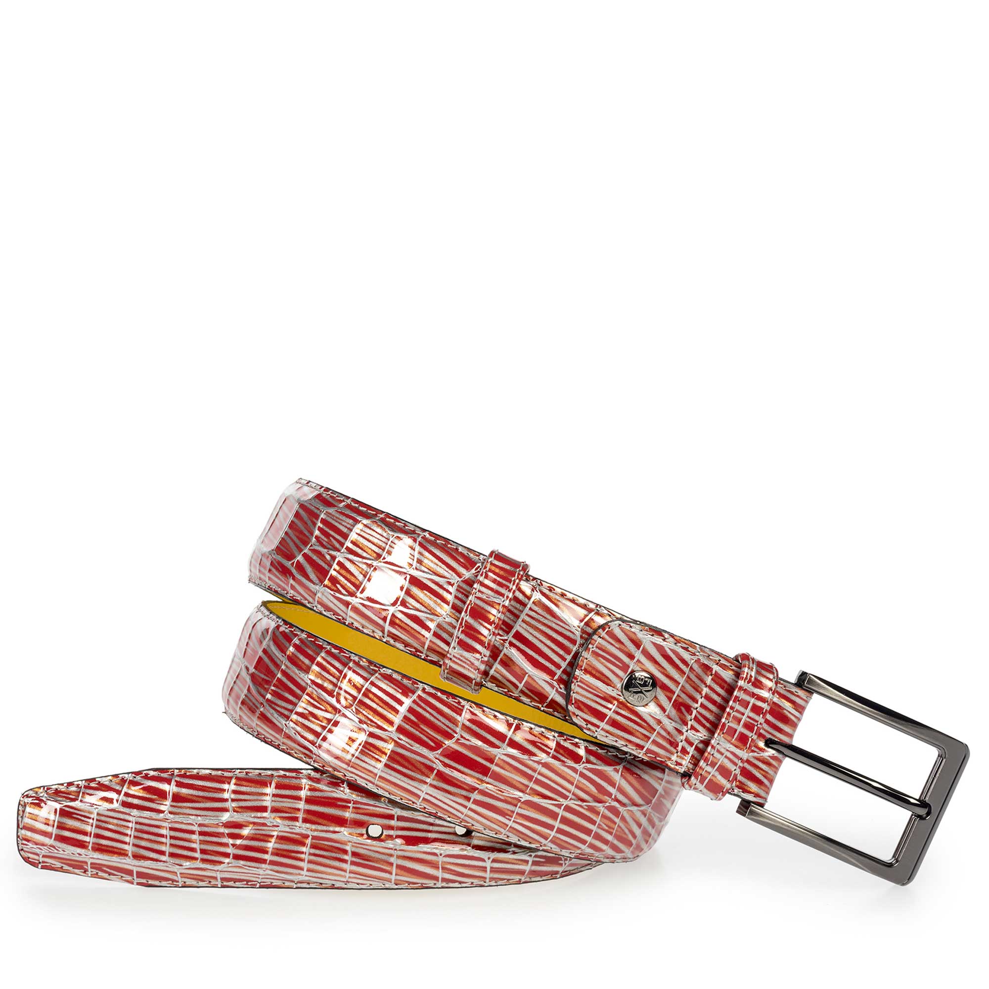 75182/07 - Red patent leather belt with print 75182/07 - Red patent leather belt with print