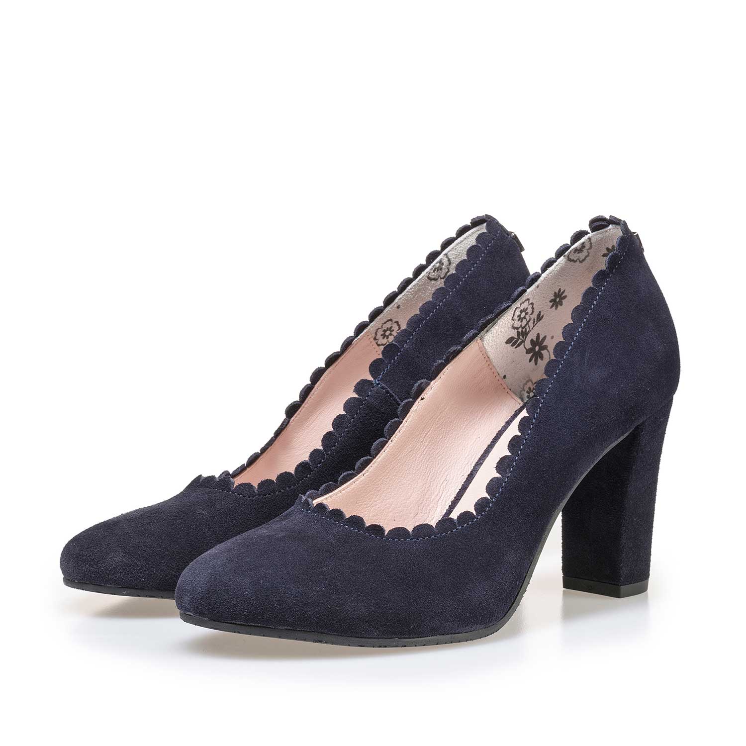 85249/04 - Dark blue calf’s suede leather pumps 85249/04 - Dark blue calf’s suede leather pumps
