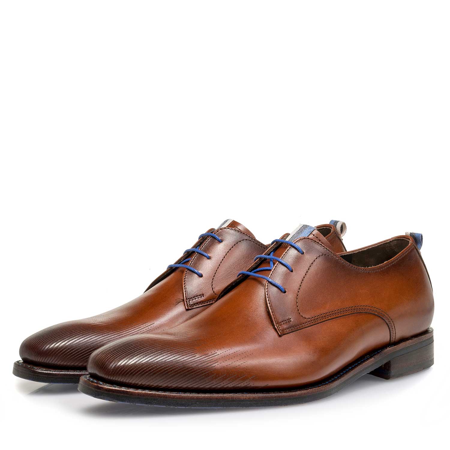 18084/00 - Dark cognac-coloured calf leather lace shoe 18084/00 - Dark cognac-coloured calf leather lace shoe