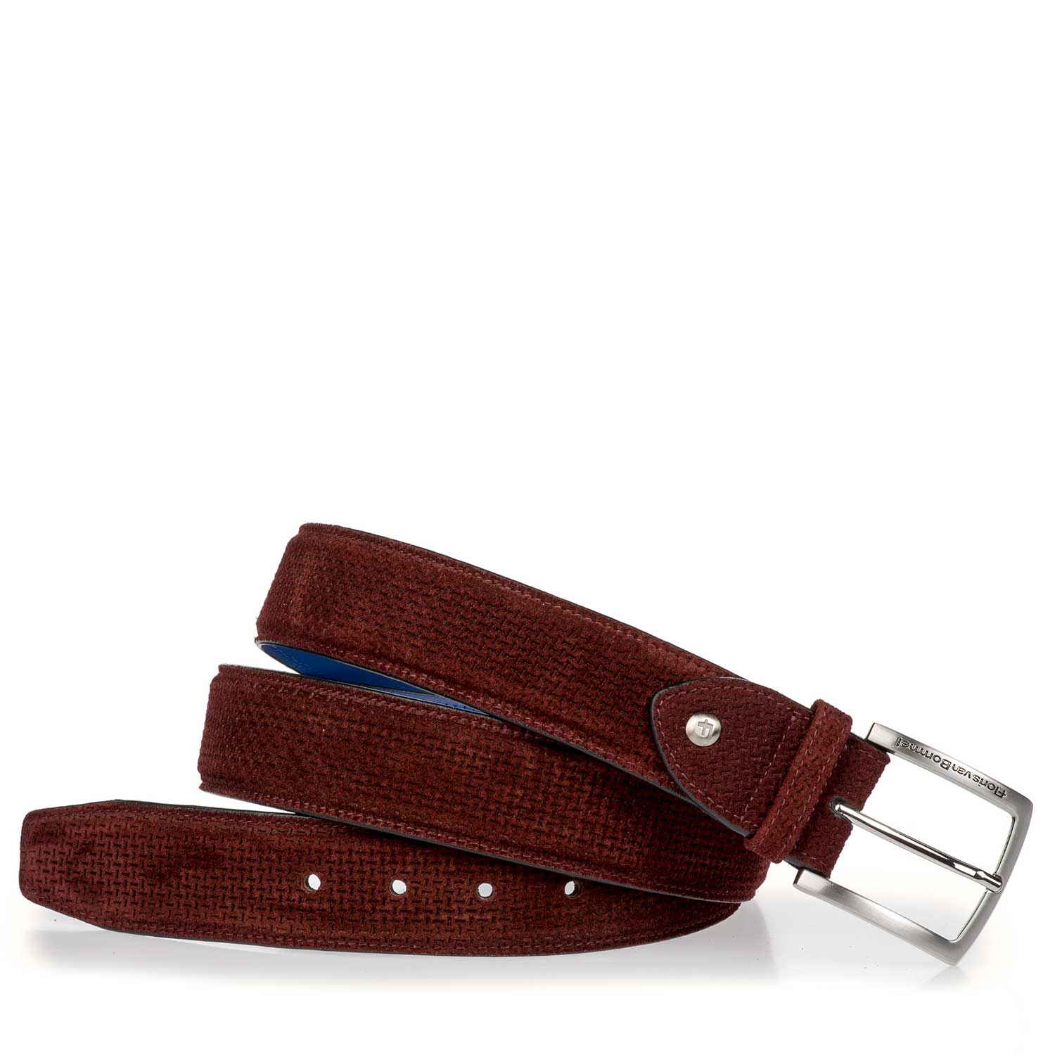 75189/20 - Burgundy red belt made of calf’s suede leather 75189/20 - Burgundy red belt made of calf’s suede leather