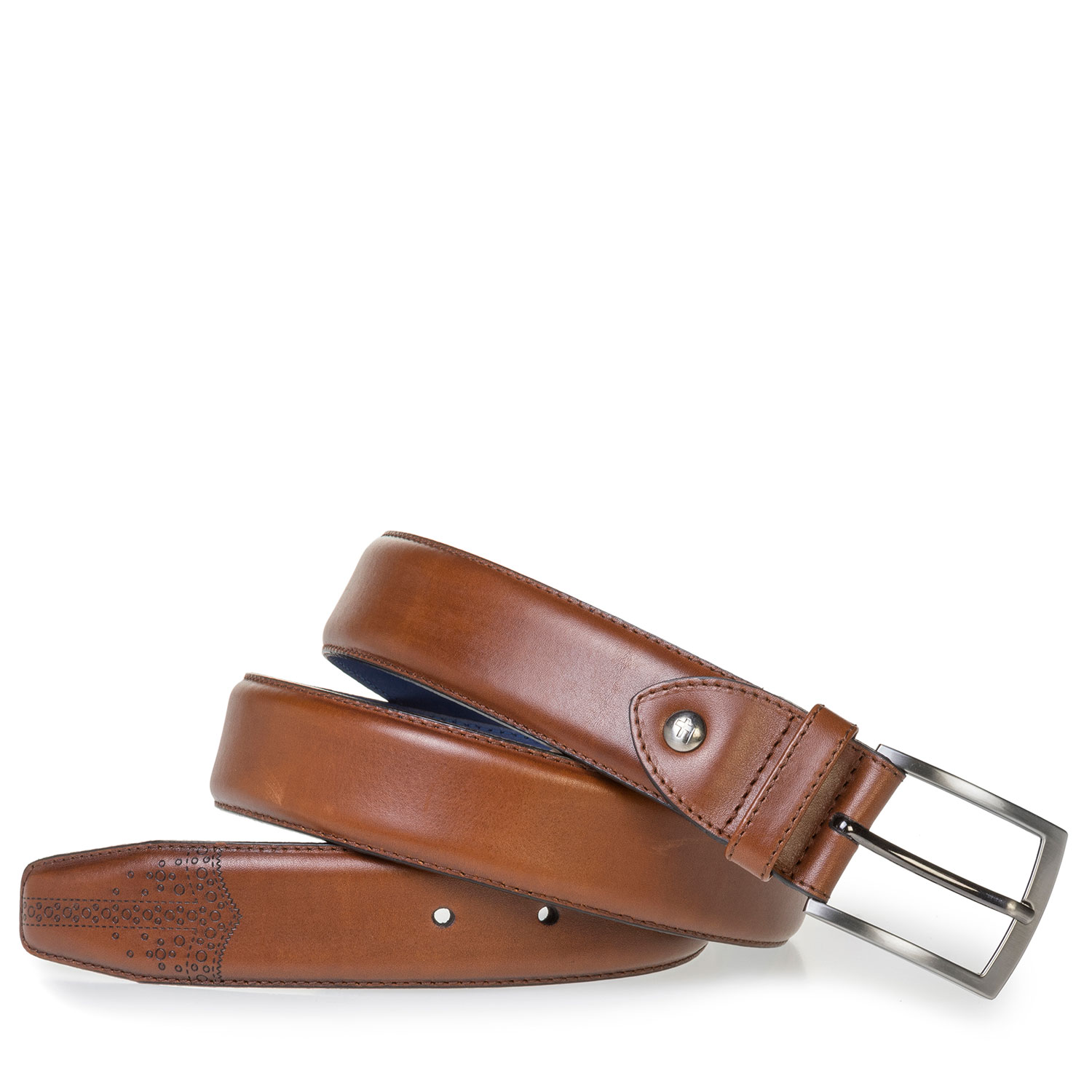 75213/03 - Dark cognac-coloured calf leather belt 75213/03 - Dark cognac-coloured calf leather belt