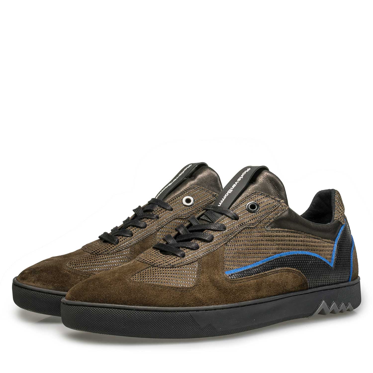16242/06 - Olive green sneaker with black pattern 16242/06 - Olive green sneaker with black pattern