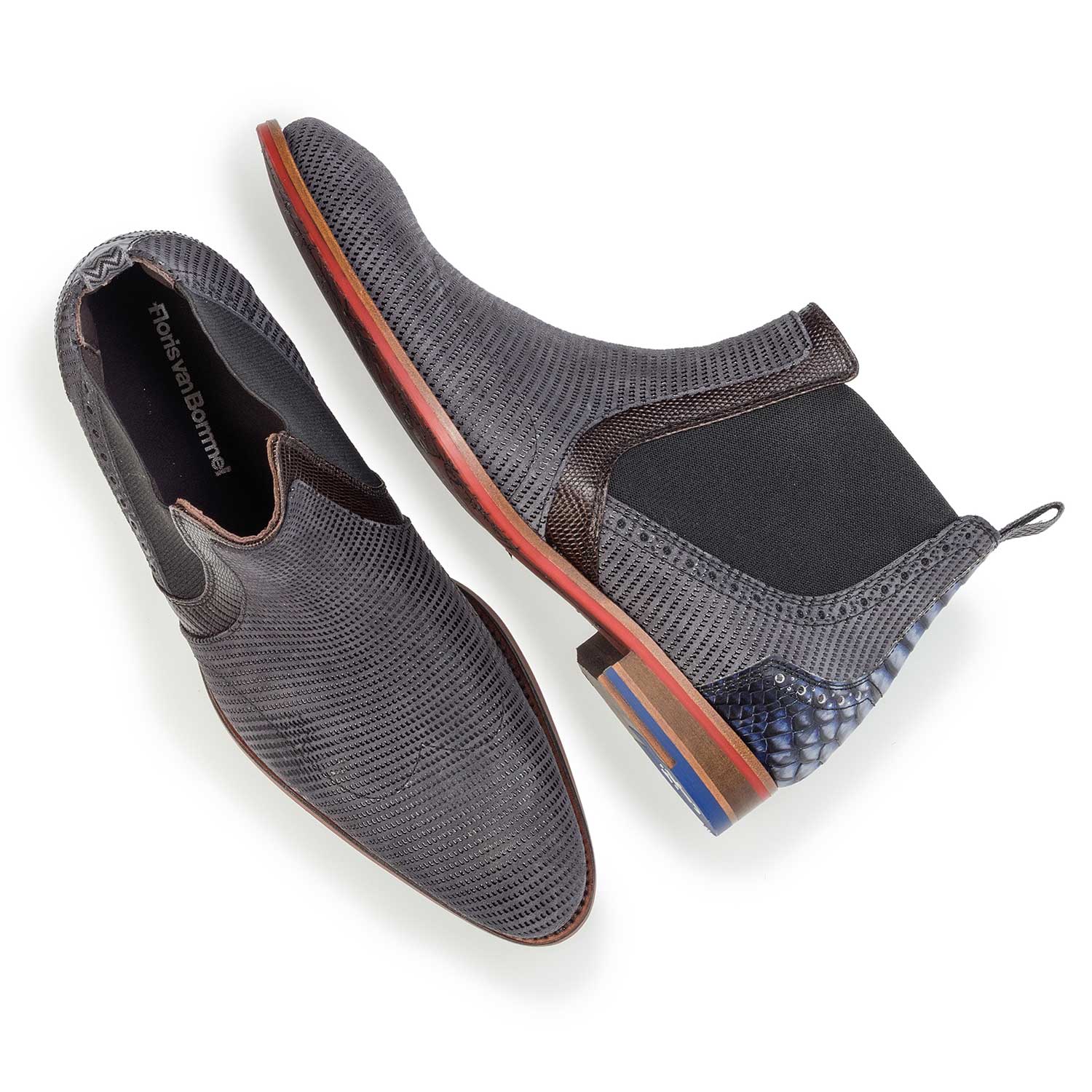 10455/00 - Dark grey suede leather Chelsea boot 10455/00 - Dark grey suede leather Chelsea boot