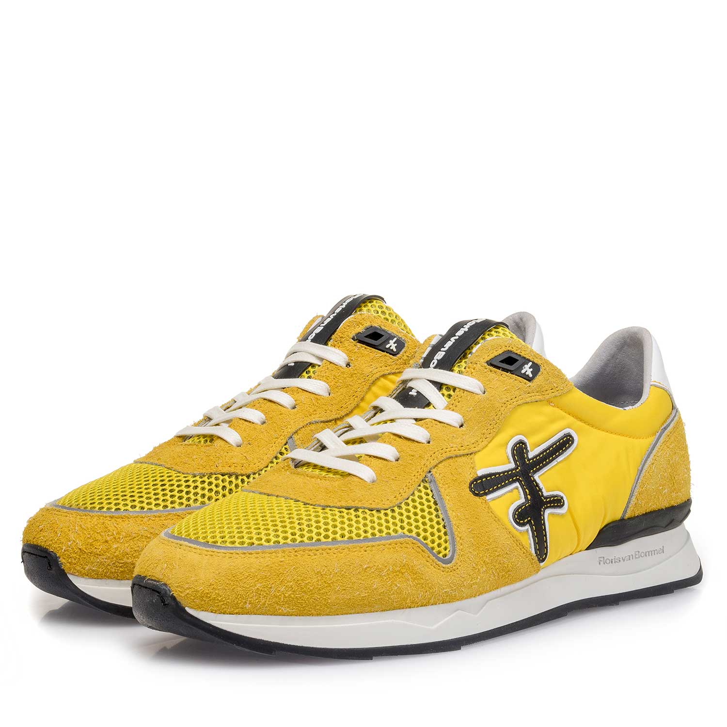 16246/04 - Yellow-black suede leather sneaker 16246/04 - Yellow-black suede leather sneaker