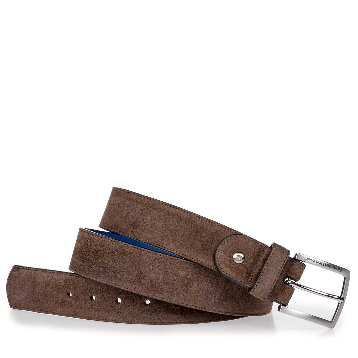 75166/08 - Dark brown suede leather belt 75166/08 - Dark brown suede leather belt