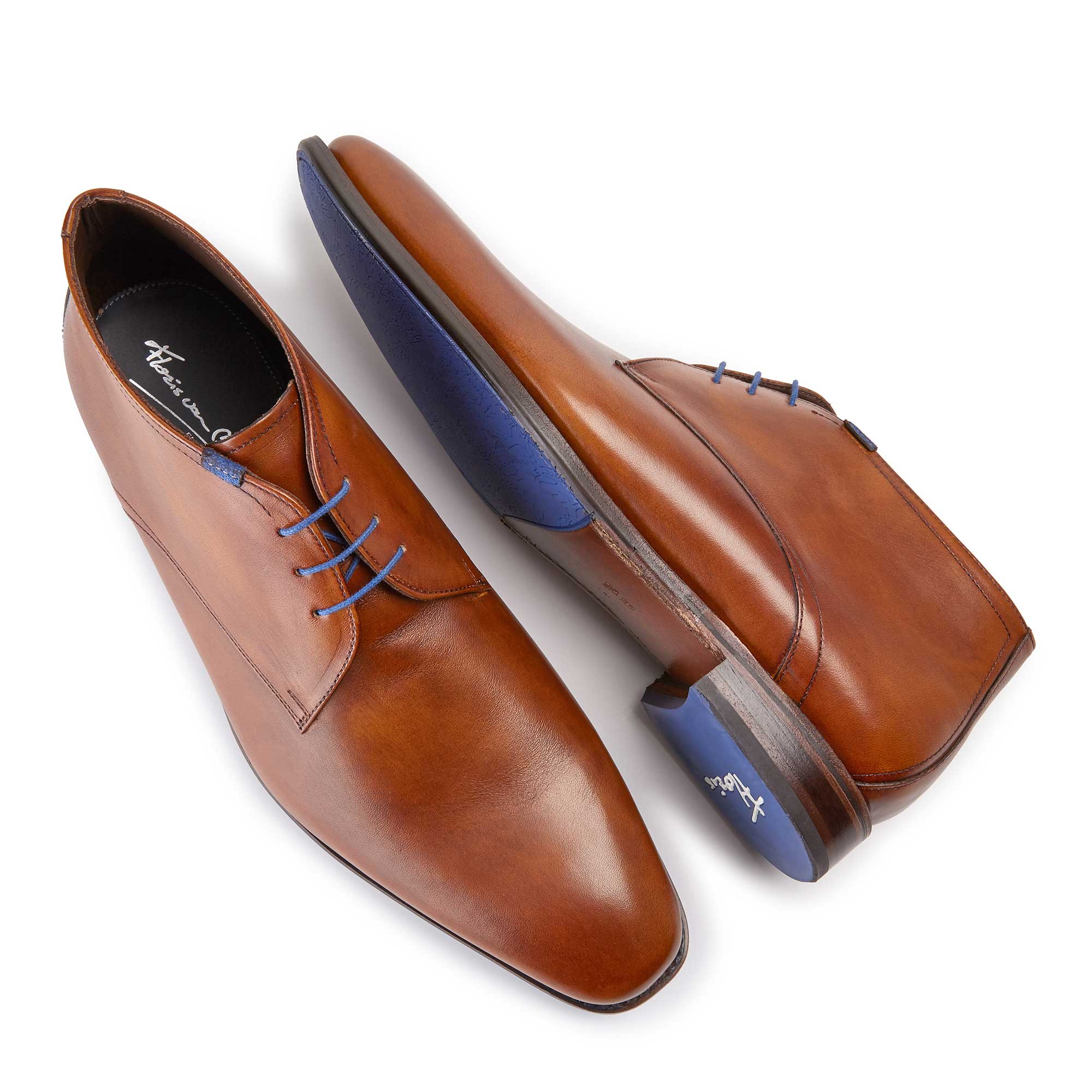 10670/00 - Cognac-coloured leather lace boot 10670/00 - Cognac-coloured leather lace boot