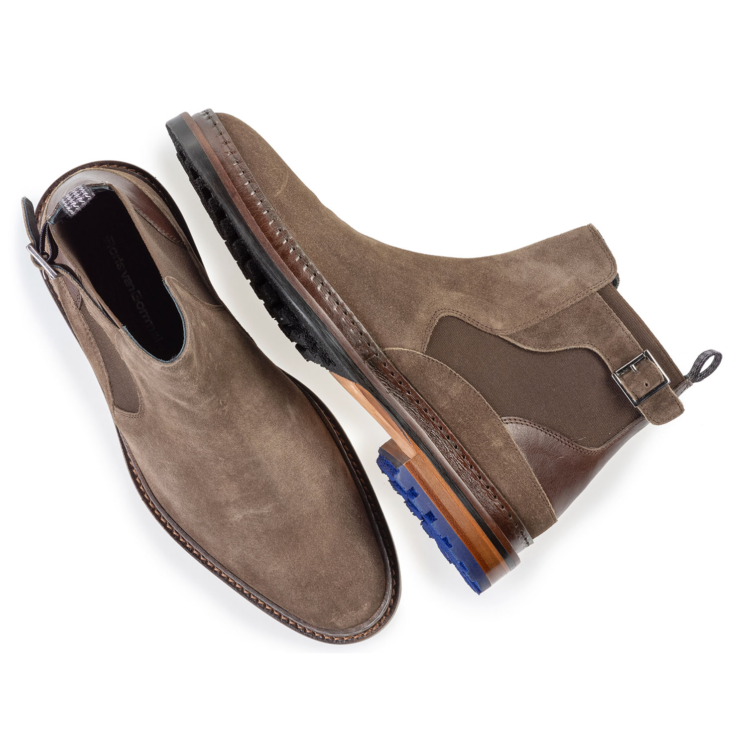 10529/07 - Chelsea boot suede leather dark taupe 10529/07 - Chelsea boot suede leather dark taupe