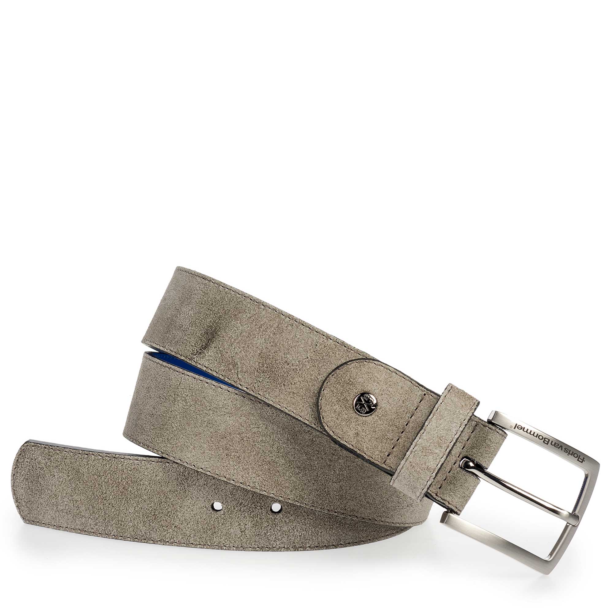 75184/12 - Olive green washed suede leather belt 75184/12 - Olive green washed suede leather belt