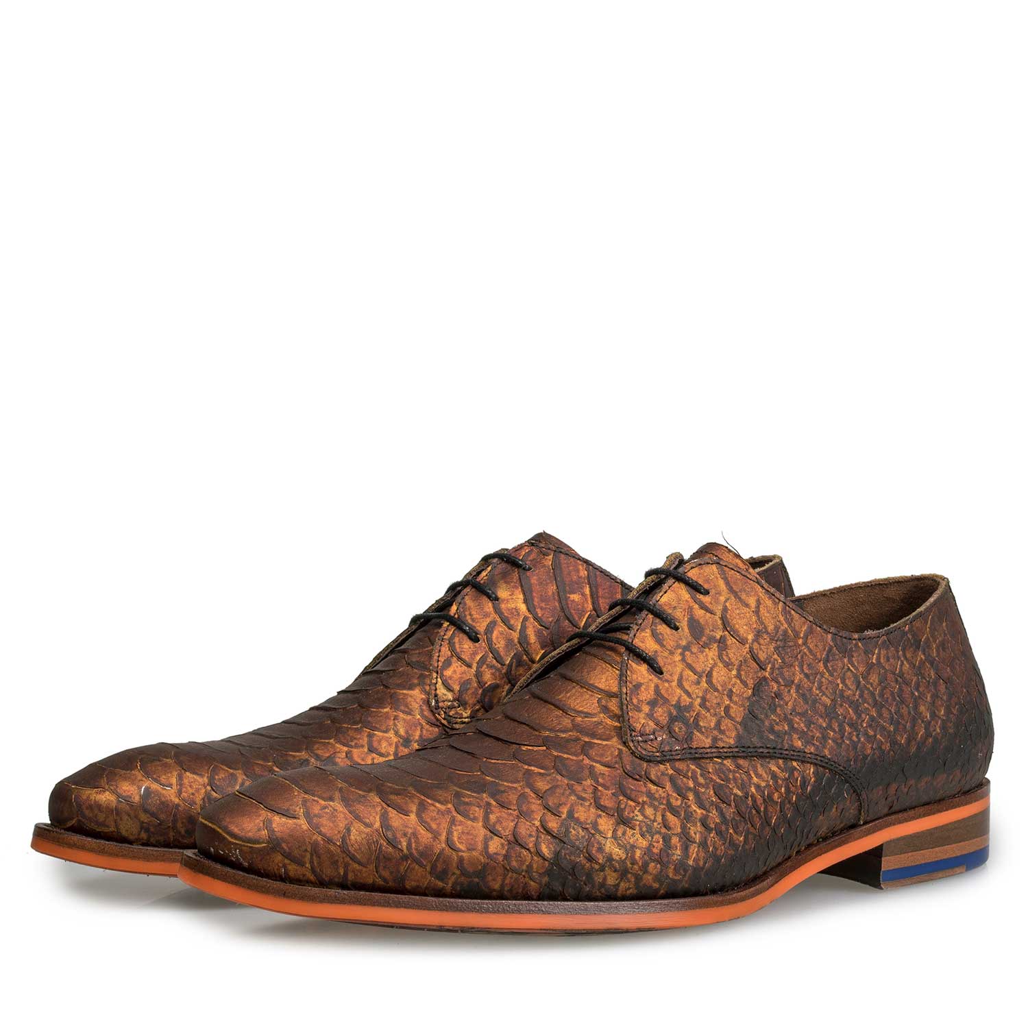 18077/00 - Calf leather lace shoe with snake print 18077/00 - Calf leather lace shoe with snake print