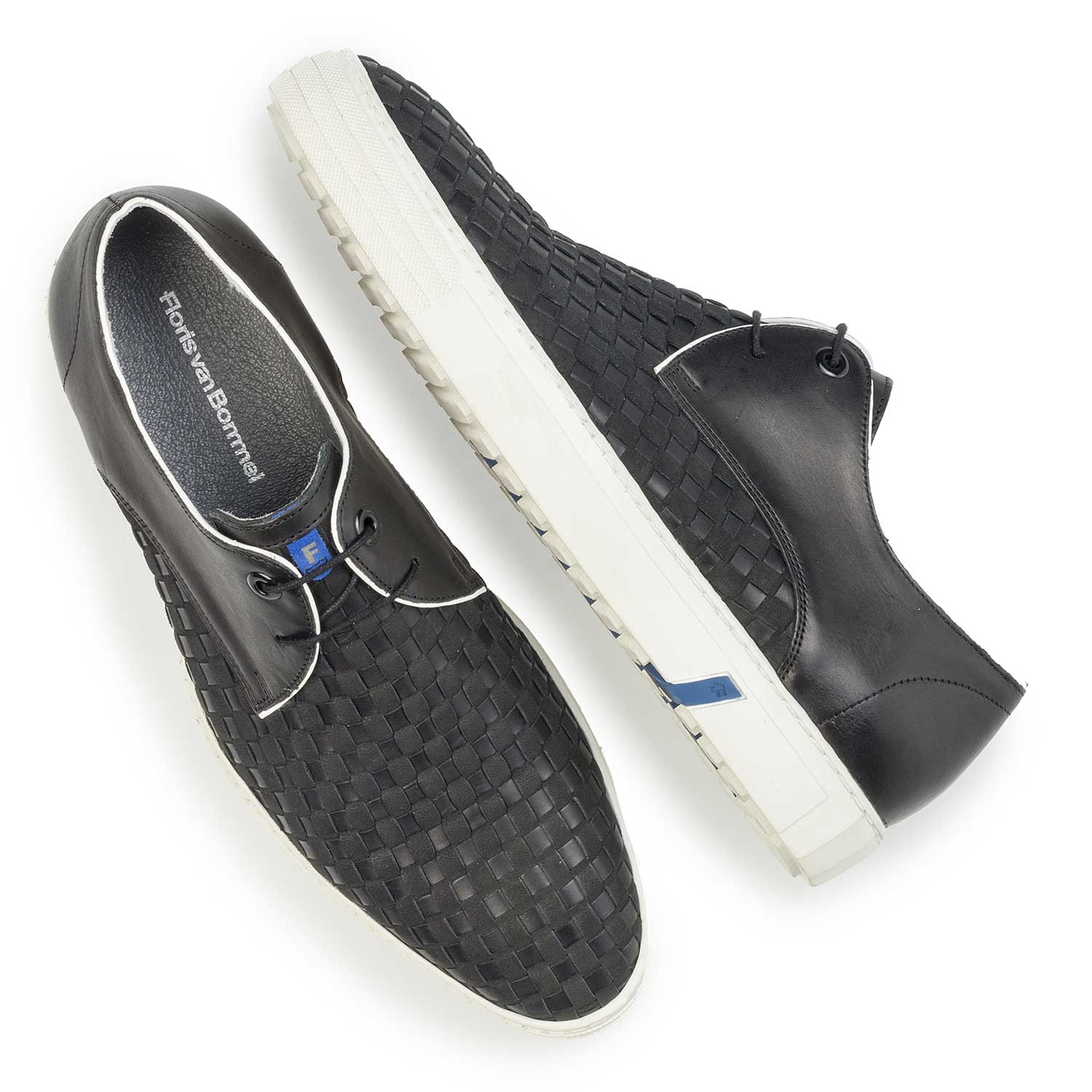 14277/02 - Premium black braided leather lace shoe 14277/02 - Premium black braided leather lace shoe