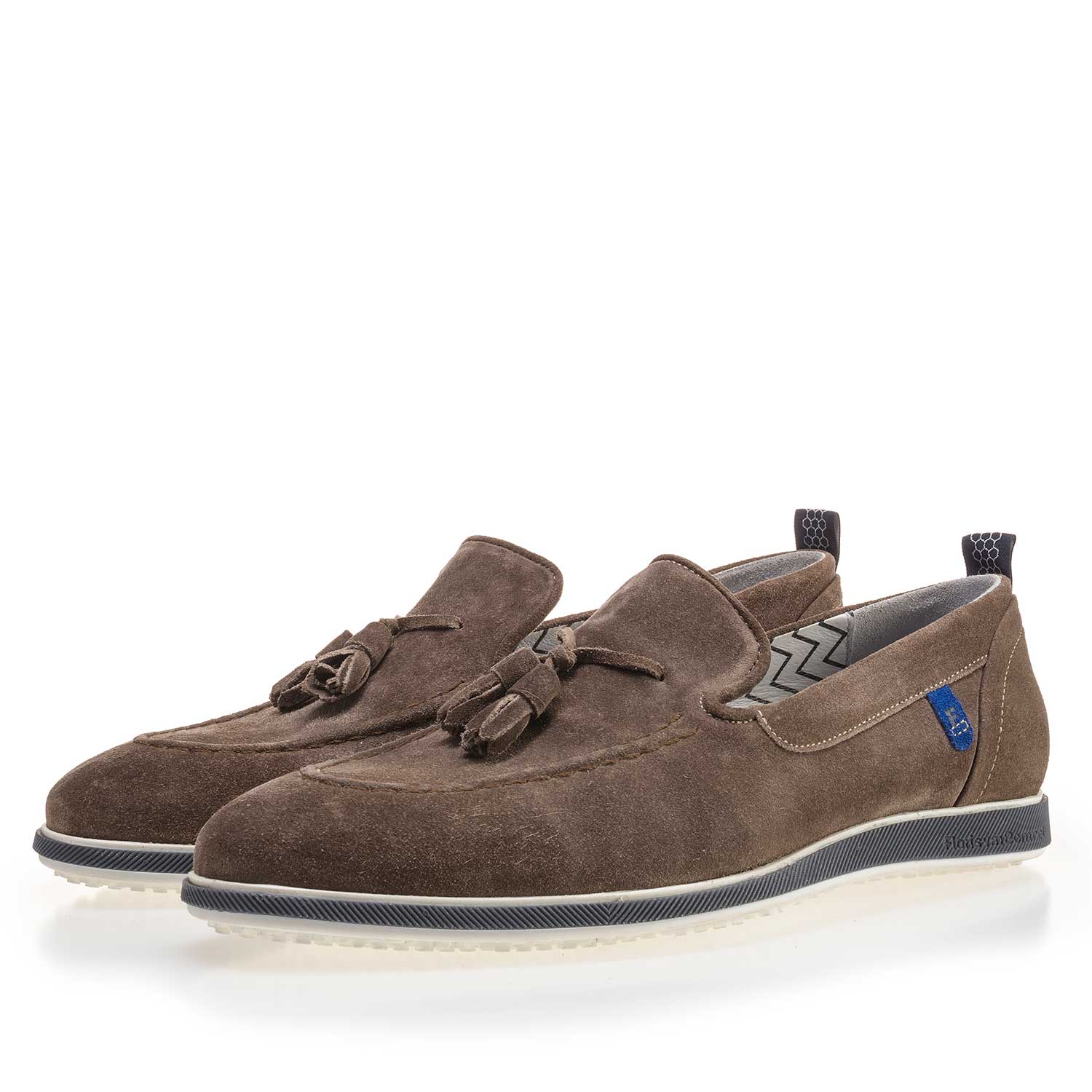 11127/01 - Taupe-coloured suede leather tassel loafer 11127/01 - Taupe-coloured suede leather tassel loafer