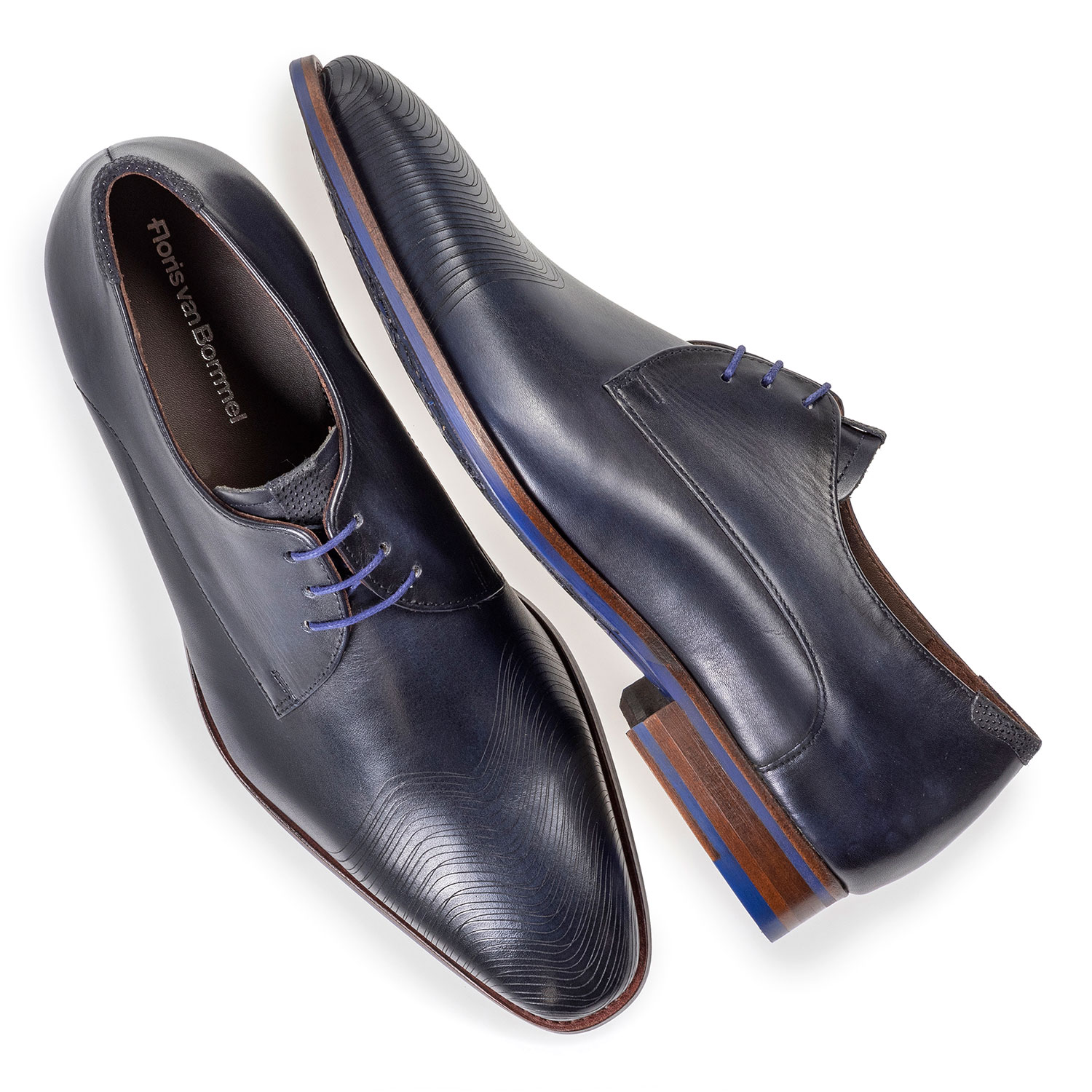 18288/01 - Dark blue leather lace shoe 18288/01 - Dark blue leather lace shoe