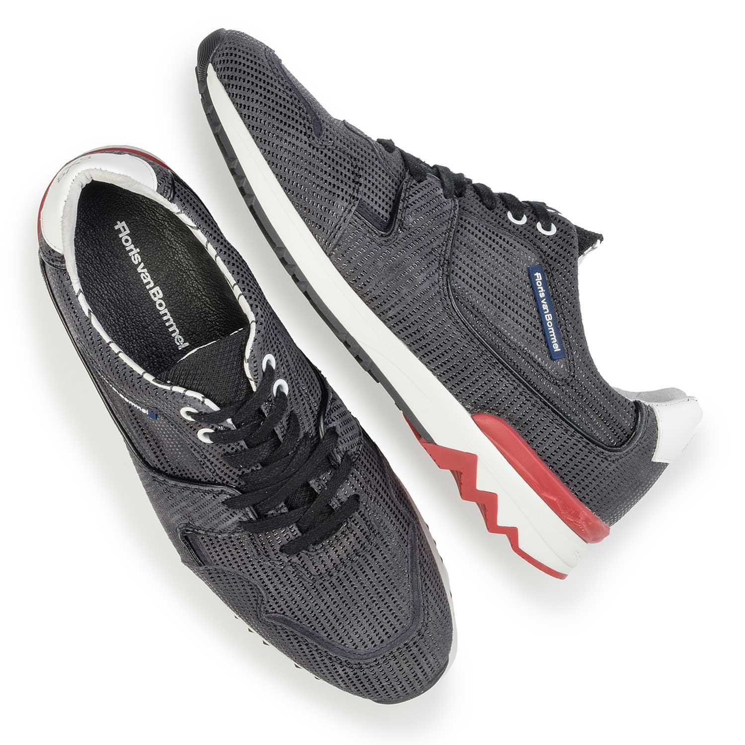 16220/05 - Dark grey, patterned leather sneaker 16220/05 - Dark grey, patterned leather sneaker