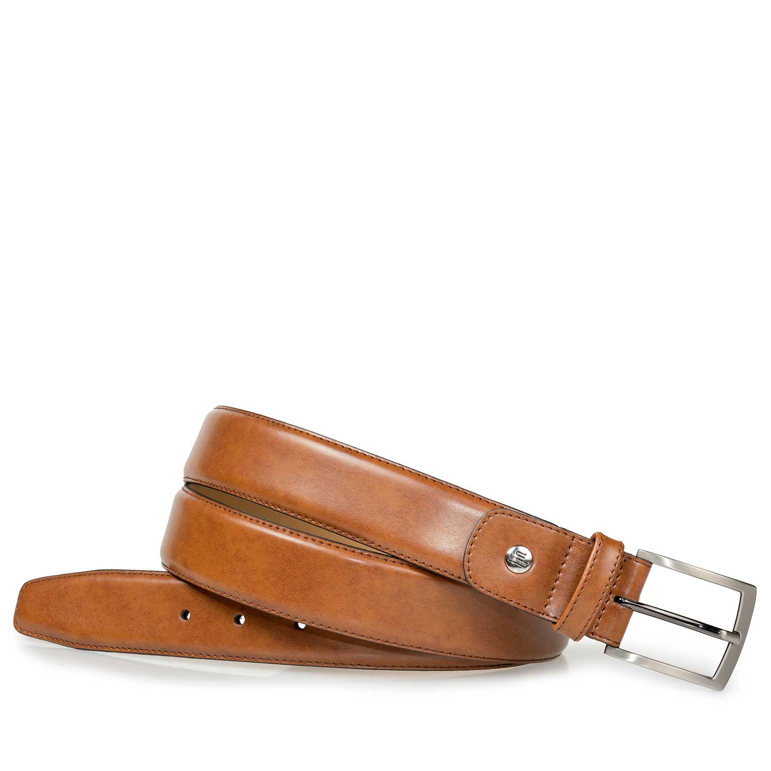 75076/02 - Cognac-coloured calf leather belt 75076/02 - Cognac-coloured calf leather belt