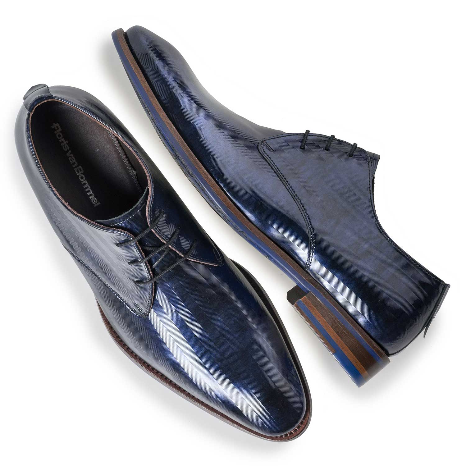 18066/02 - Blue Premium patent leather lace shoe 18066/02 - Blue Premium patent leather lace shoe