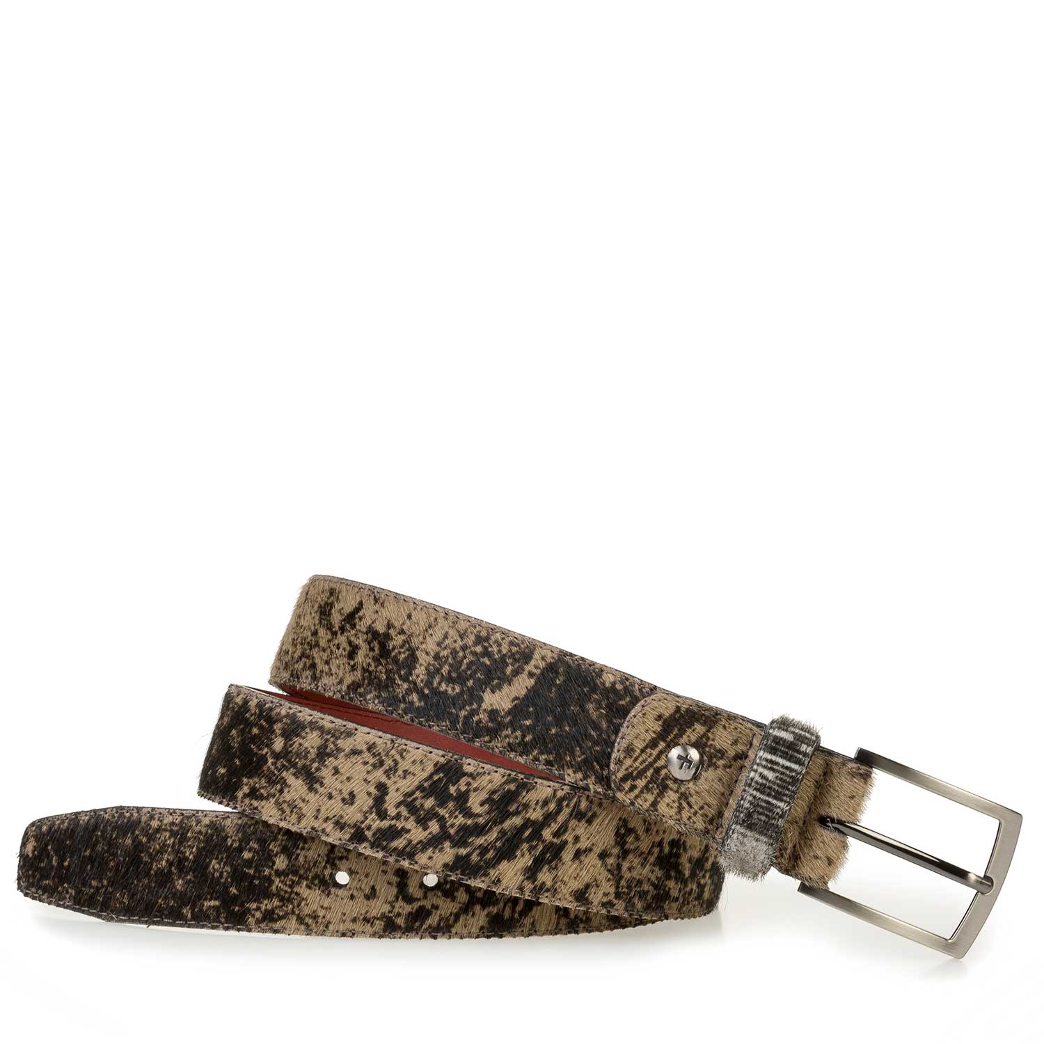 75188/34 - Brown pony hair belt with a print 75188/34 - Brown pony hair belt with a print