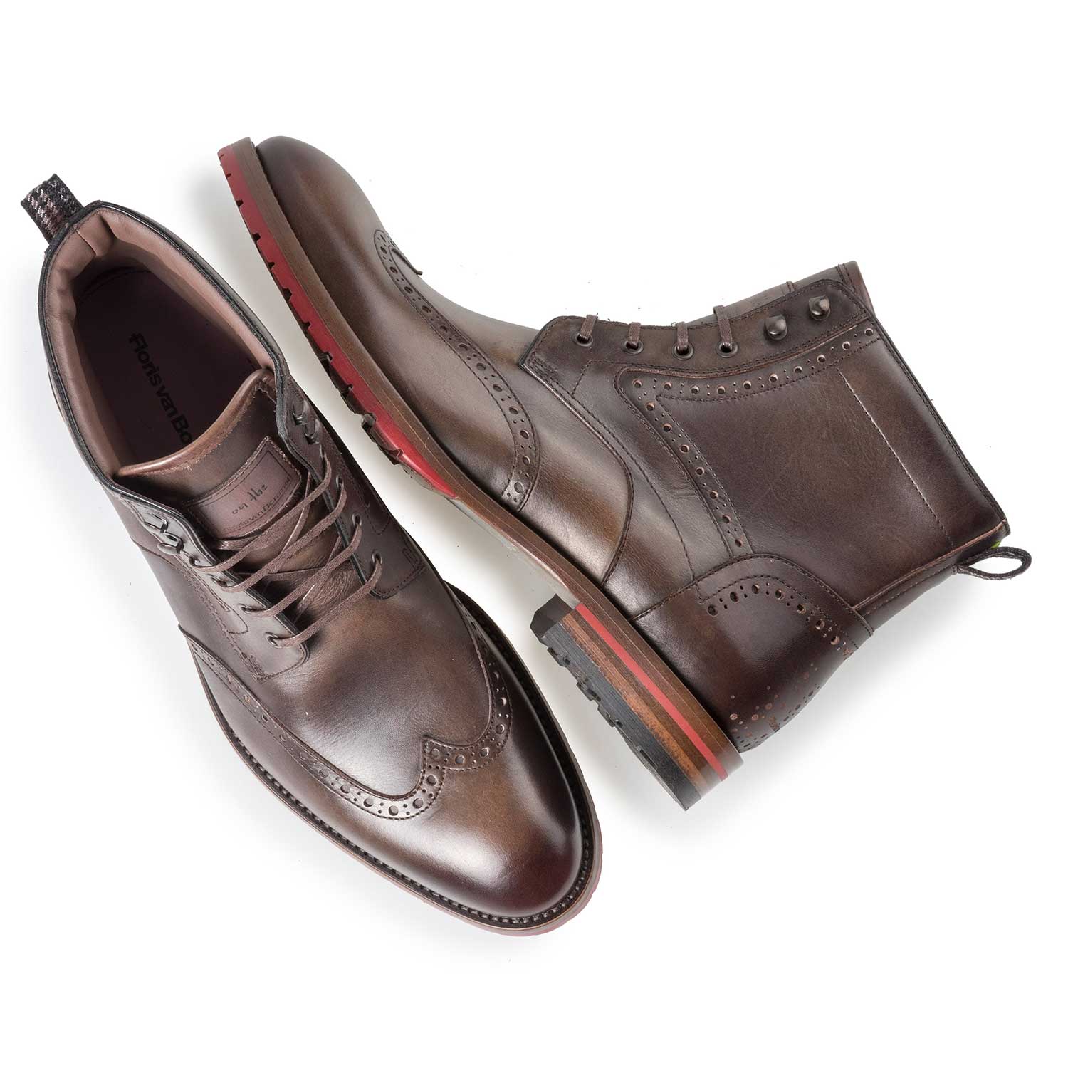 10295/08 - Dark brown calf leather brogue lace boot 10295/08 - Dark brown calf leather brogue lace boot