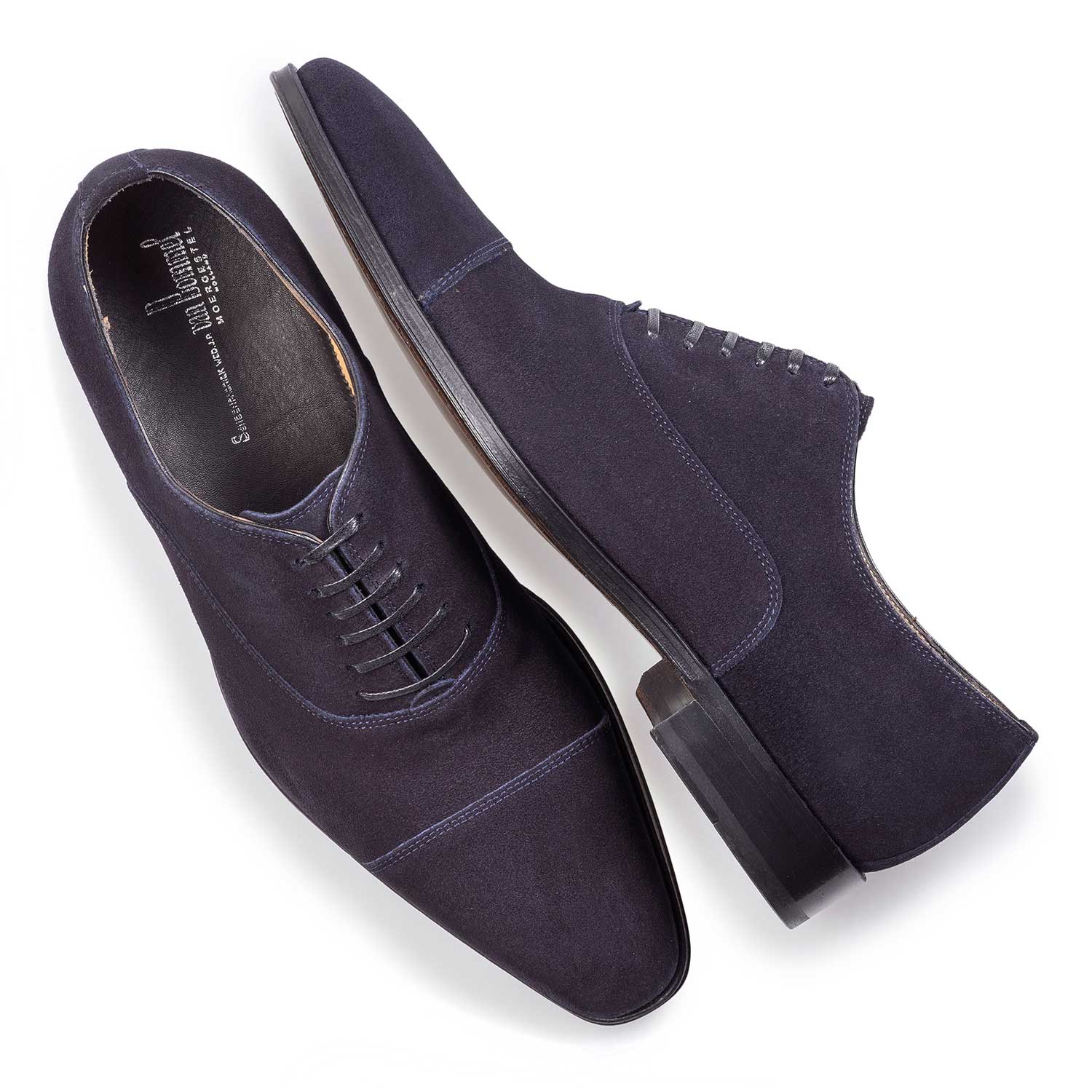 16199/06 - Dark blue calf suede leather lace shoe 16199/06 - Dark blue calf suede leather lace shoe