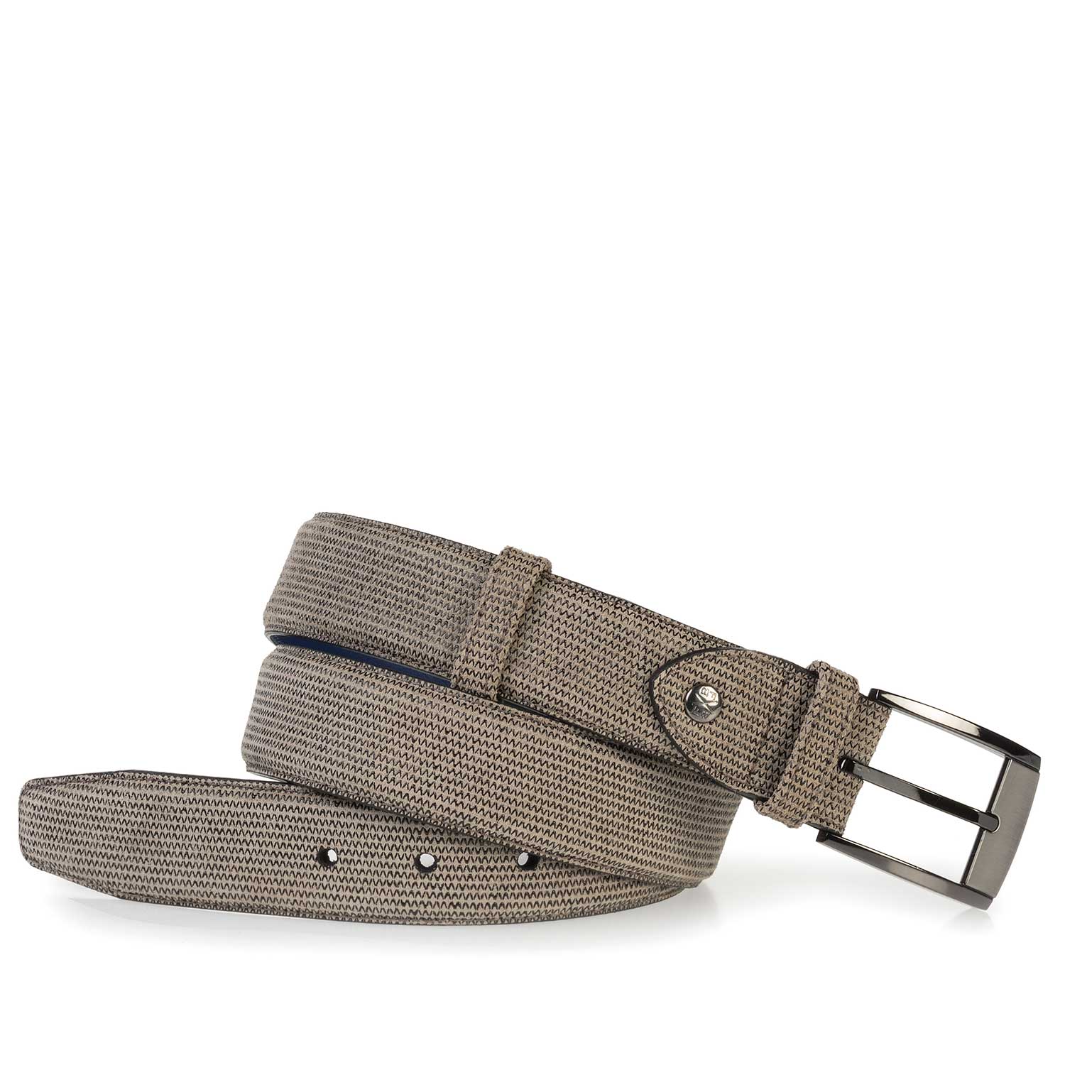 75180/21 - Sand-coloured suede leather belt 75180/21 - Sand-coloured suede leather belt