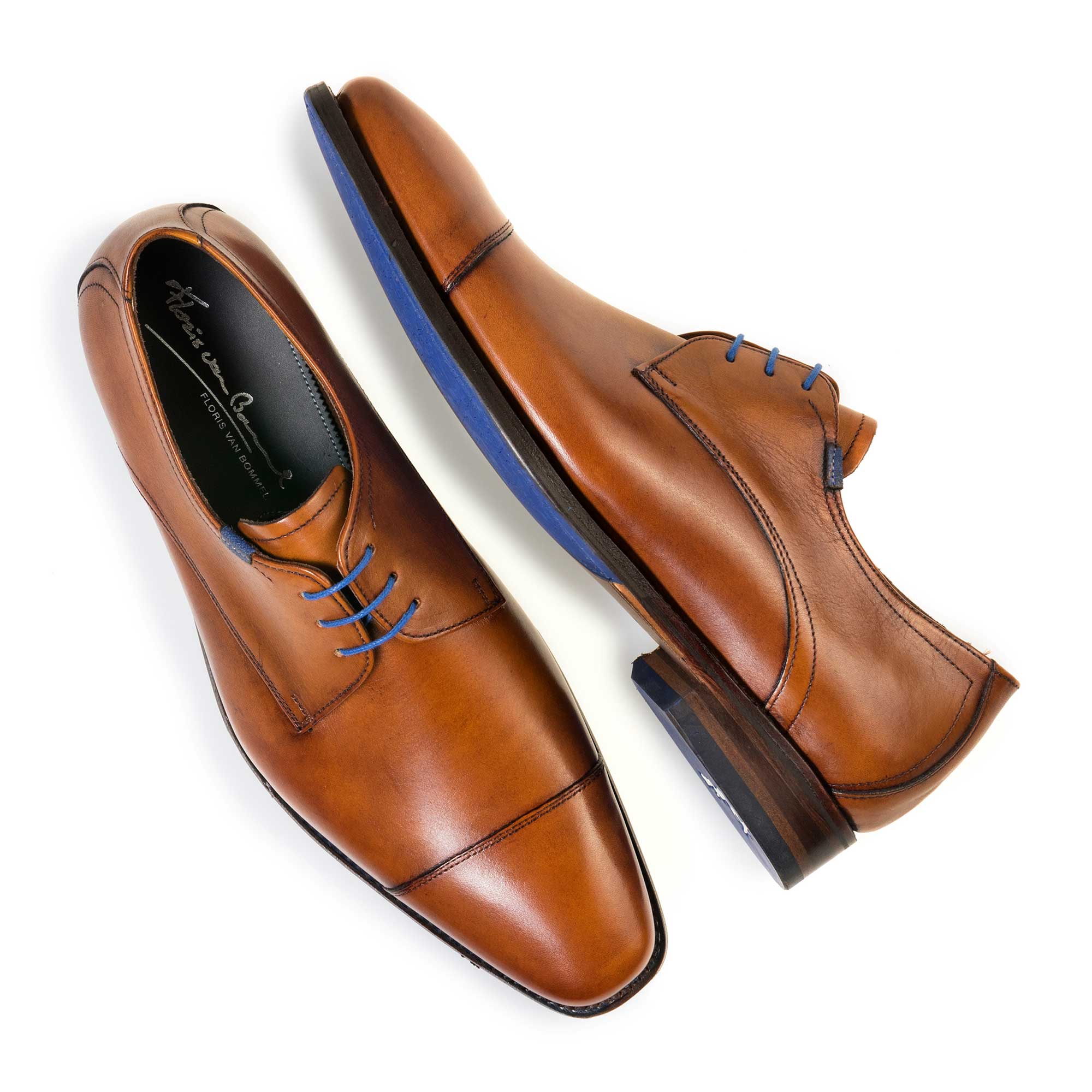 14370/00 - Cognac-coloured calf's leather lace shoe 14370/00 - Cognac-coloured calf's leather lace shoe