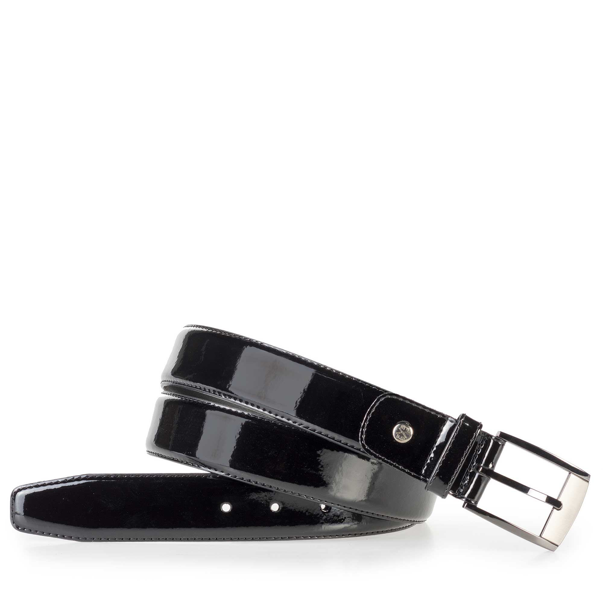 75183/10 - Floris van Bommel black patent leather men's belt 75183/10 - Floris van Bommel black patent leather men's belt