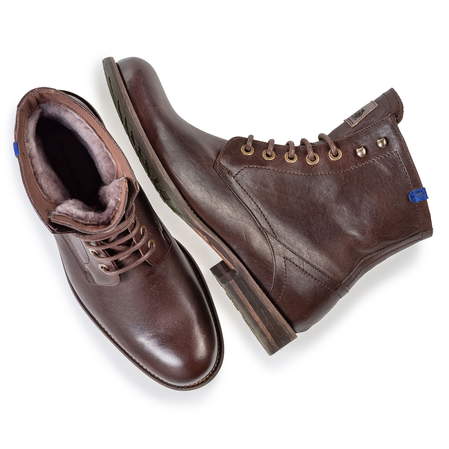 10751/19 - Lambskin lined lace boot brown 10751/19 - Lambskin lined lace boot brown