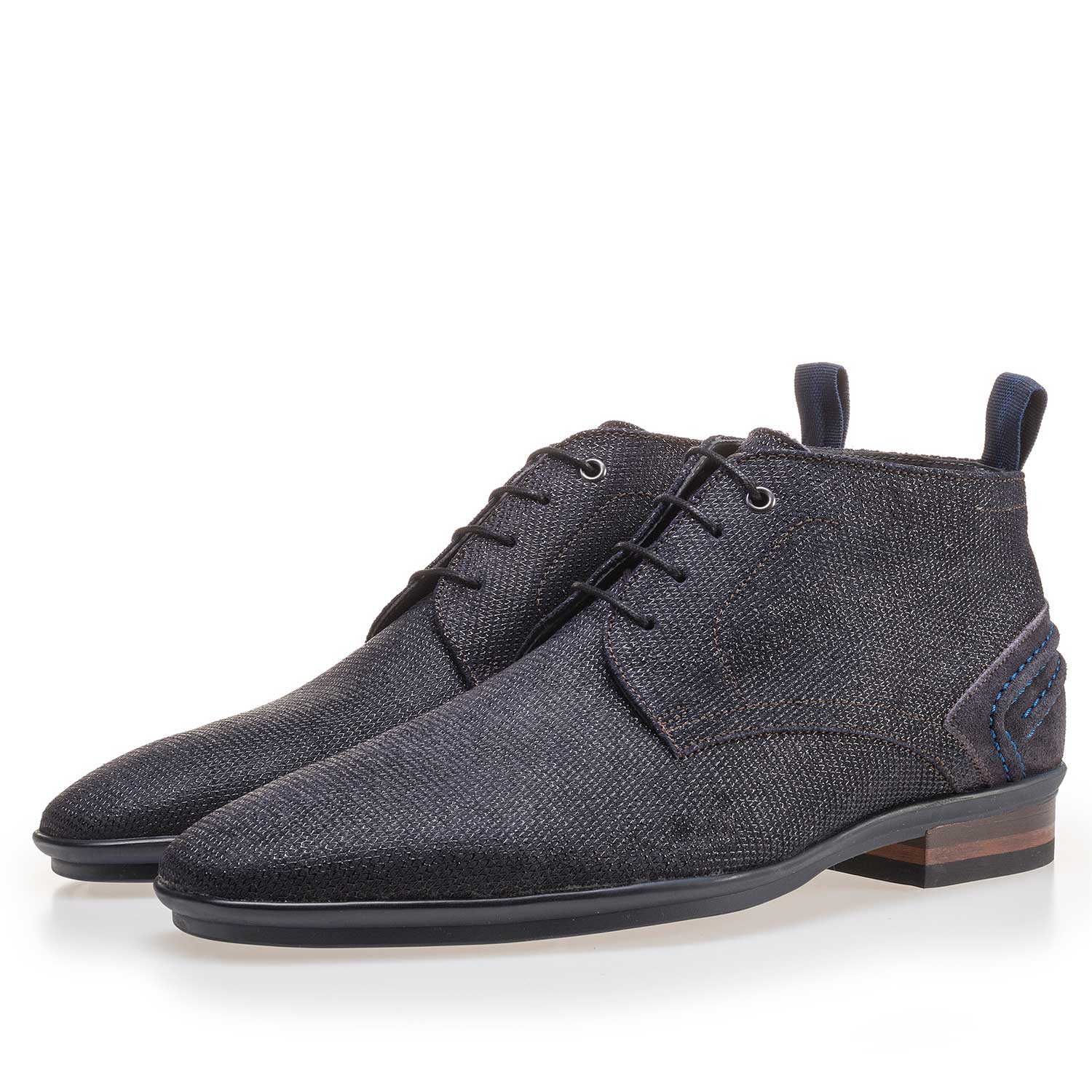 10960/09 - Blue suede leather lace boot 10960/09 - Blue suede leather lace boot