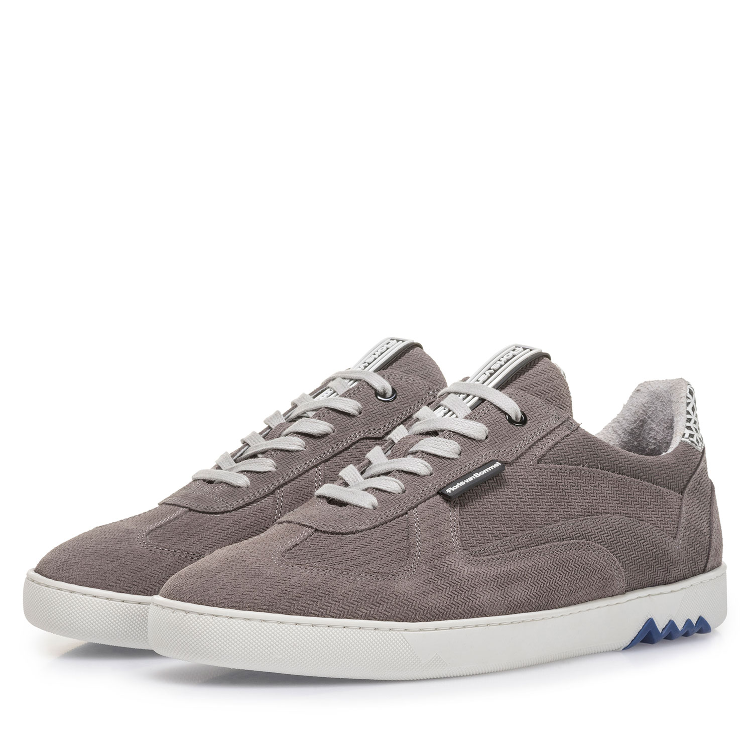 16342/23 - Grey suede leather sneaker with print 16342/23 - Grey suede leather sneaker with print