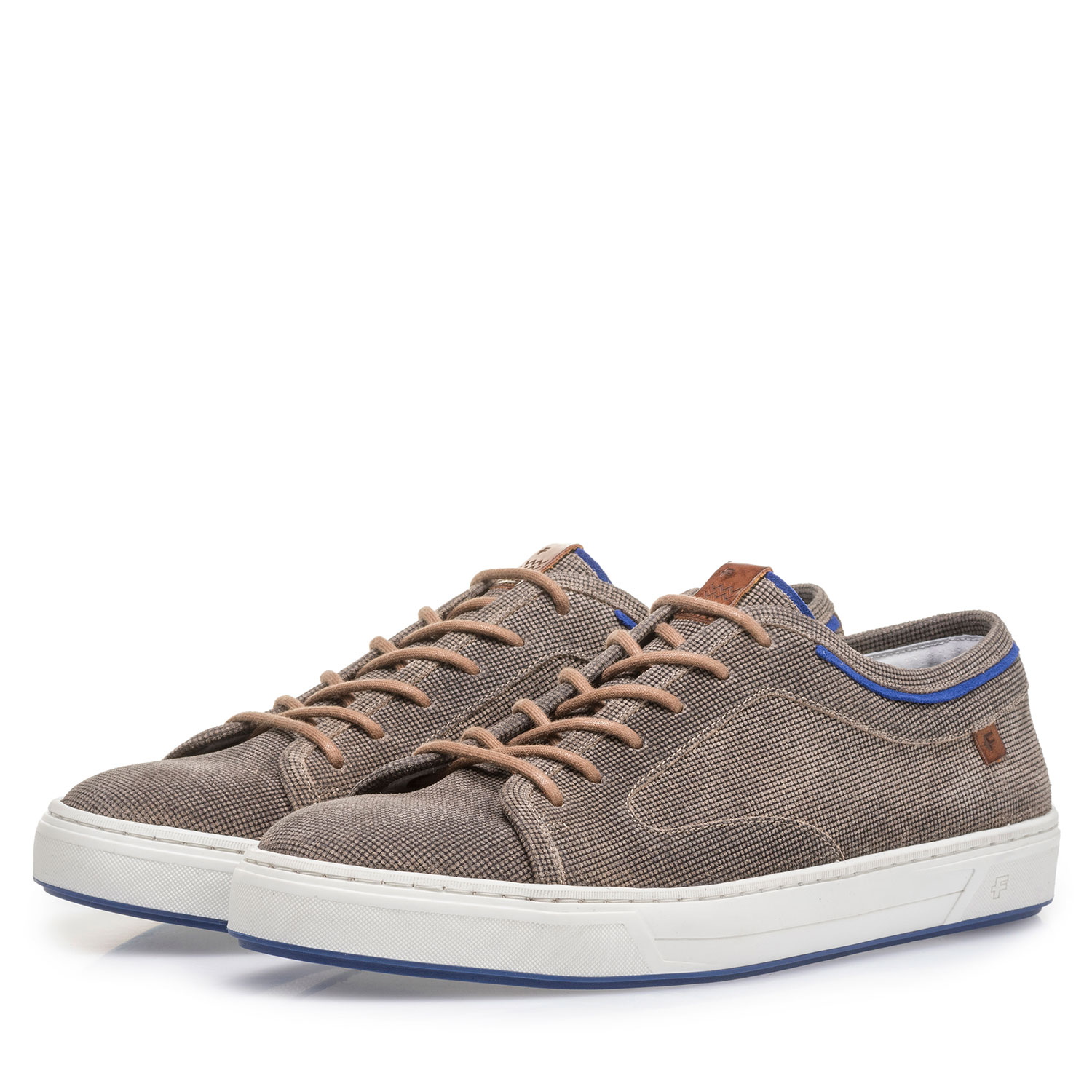 13466/21 - Brown suede leather lace shoe with print 13466/21 - Brown suede leather lace shoe with print