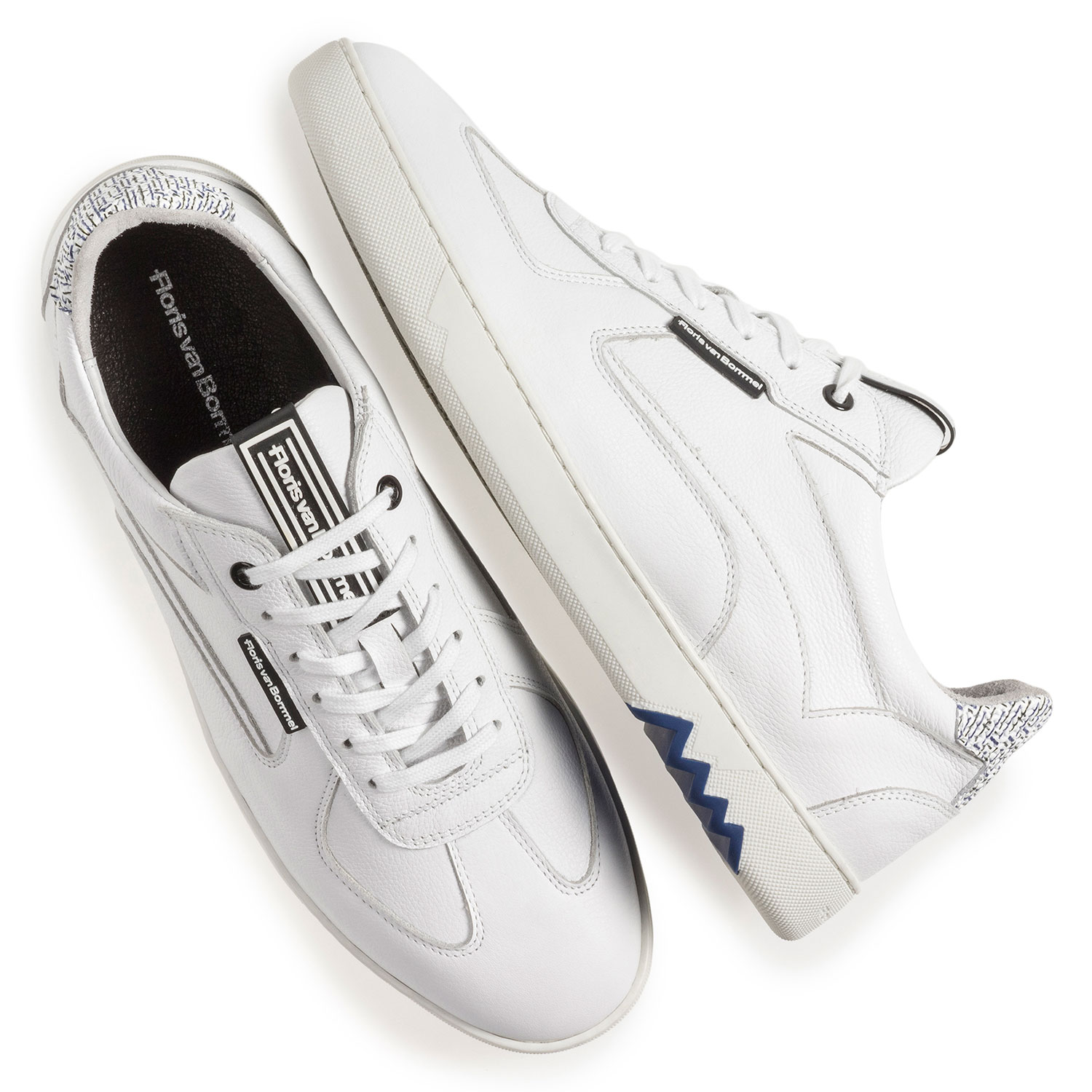 16342/27 - White calf leather sneaker with fine structure 16342/27 - White calf leather sneaker with fine structure