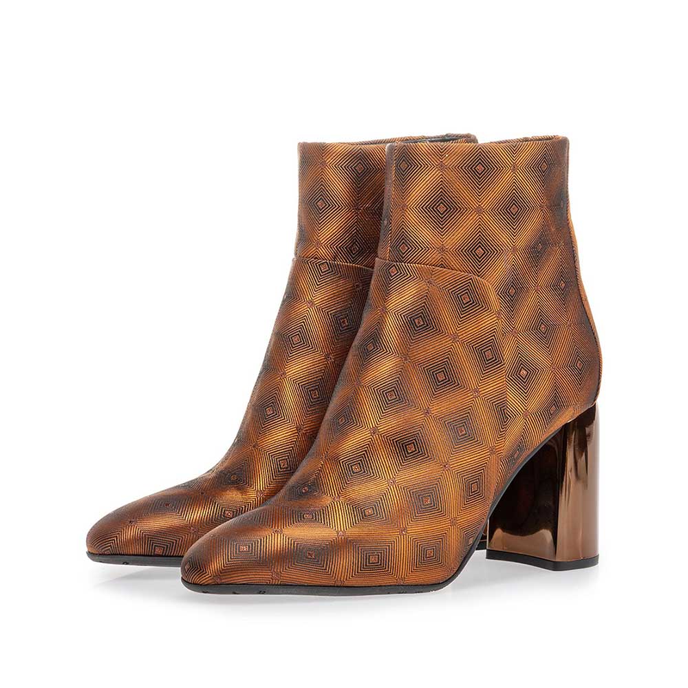 85667/02 - Ankle boot textile with print brown 85667/02 - Ankle boot textile with print brown