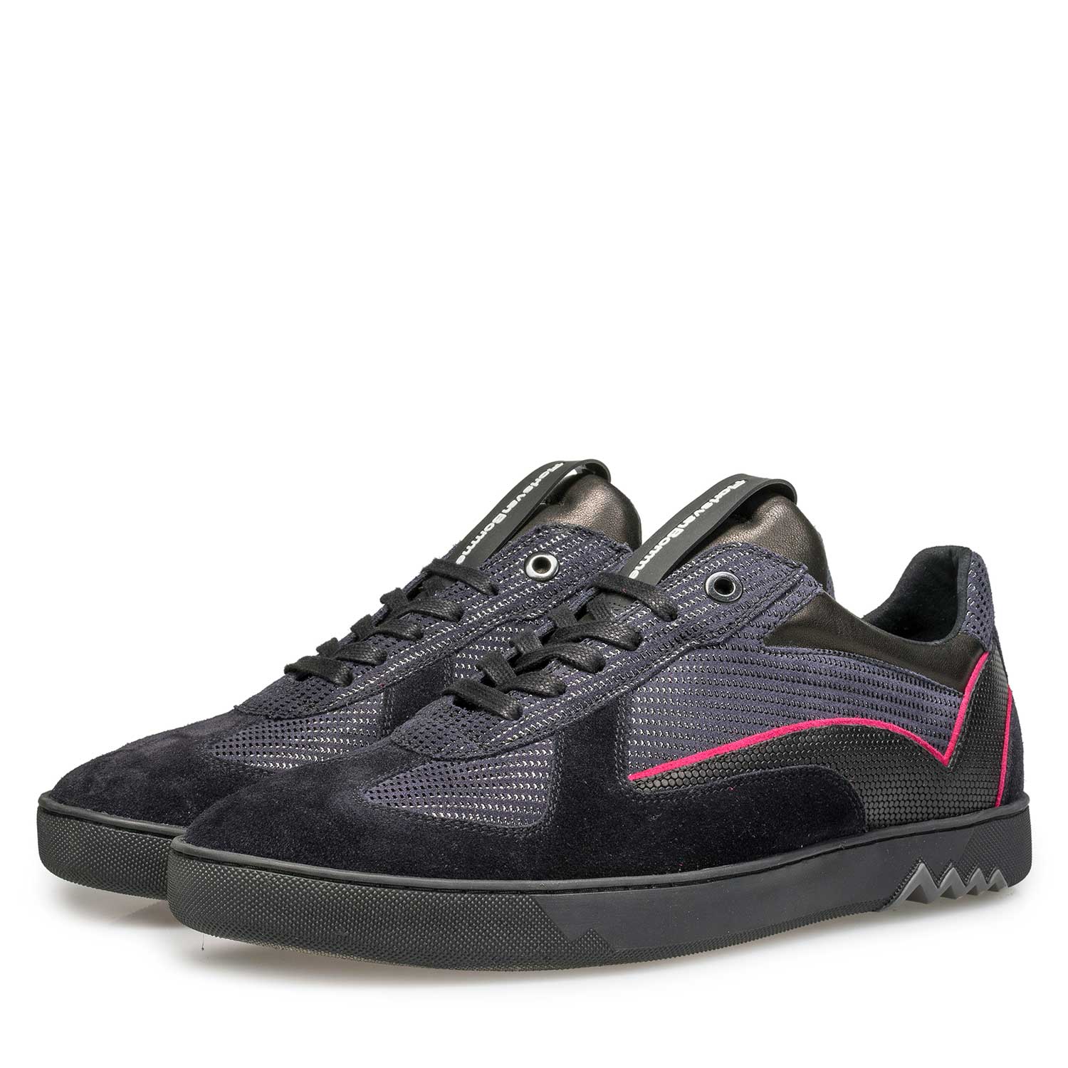 16242/07 - Dark blue sneaker with pink piping 16242/07 - Dark blue sneaker with pink piping