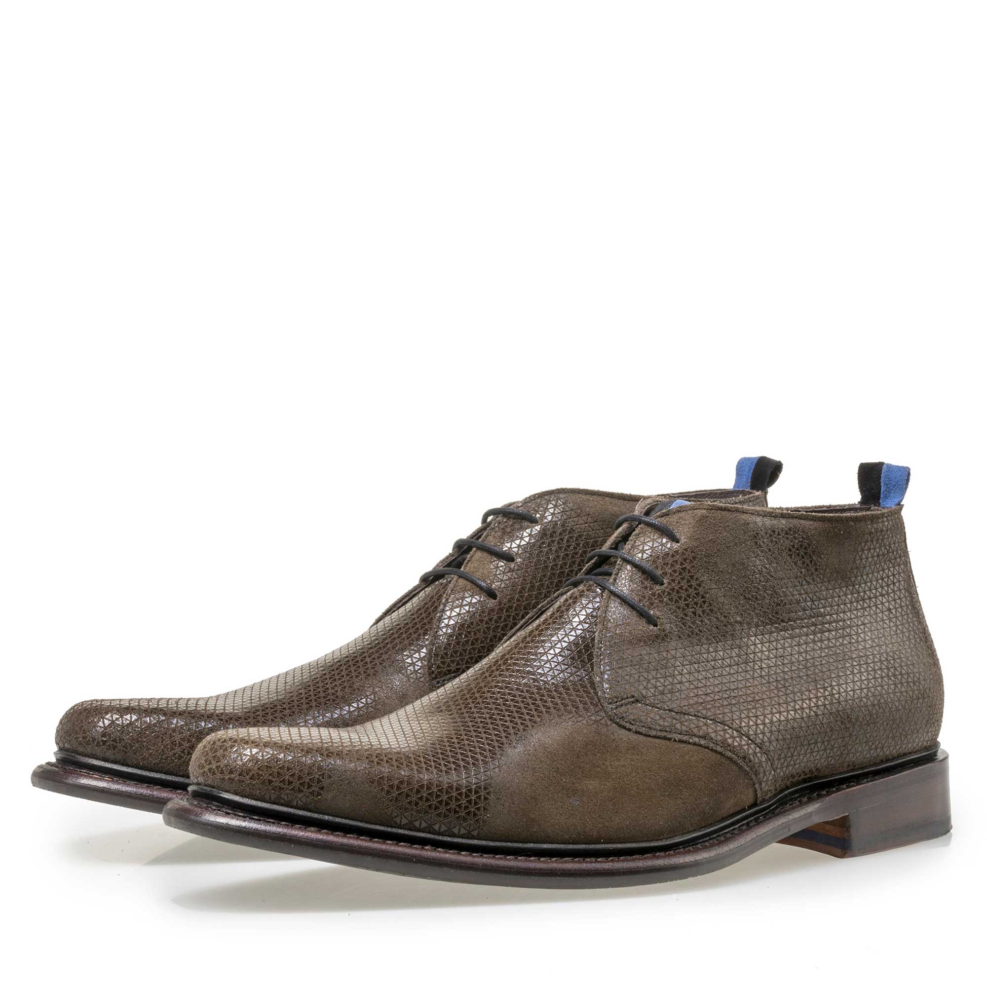 20027/01 - Floris van Bommel men's green suede leather lace boot 20027/01 - Floris van Bommel men's green suede leather lace boot