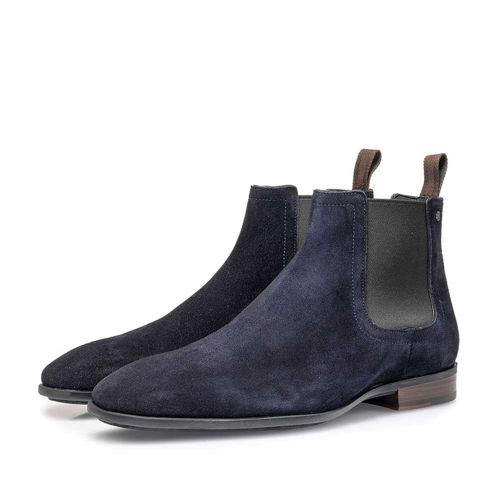 Blue suede leather Chelsea boot 10342 