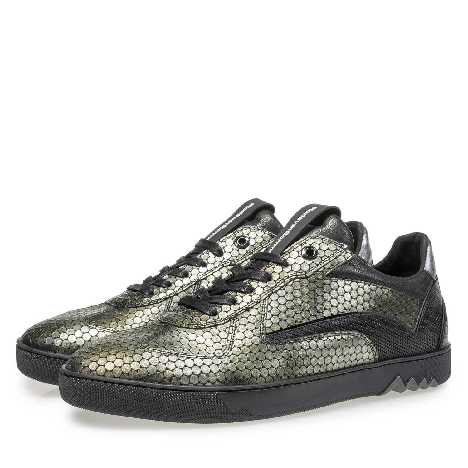 16242/08 - Green metallic print leather sneaker 16242/08 - Green metallic print leather sneaker