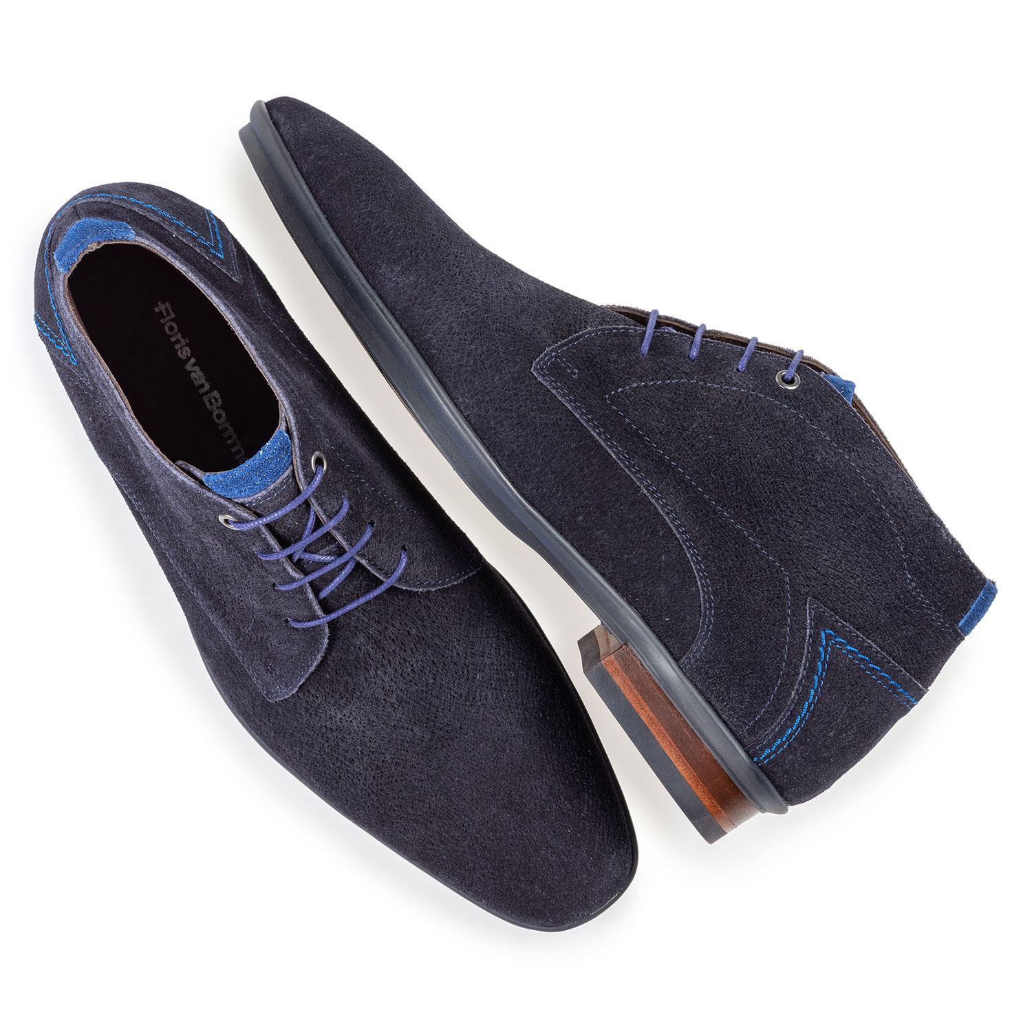 20440/28 - Lace boot blue suede leather 20440/28 - Lace boot blue suede leather