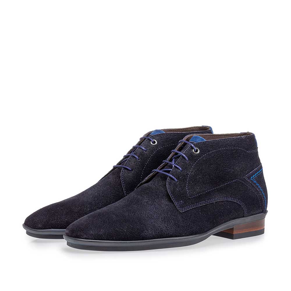 20440/28 - Lace boot blue suede leather 20440/28 - Lace boot blue suede leather
