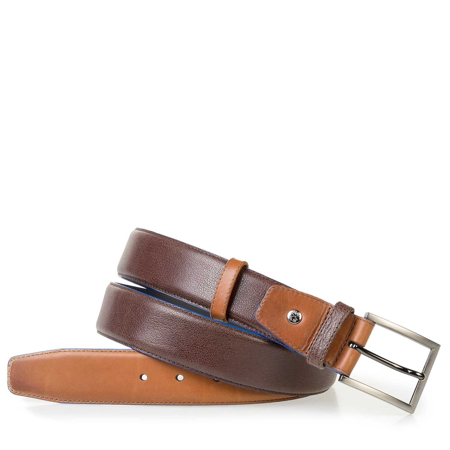 75052/05 - Cognac-coloured calf leather belt 75052/05 - Cognac-coloured calf leather belt