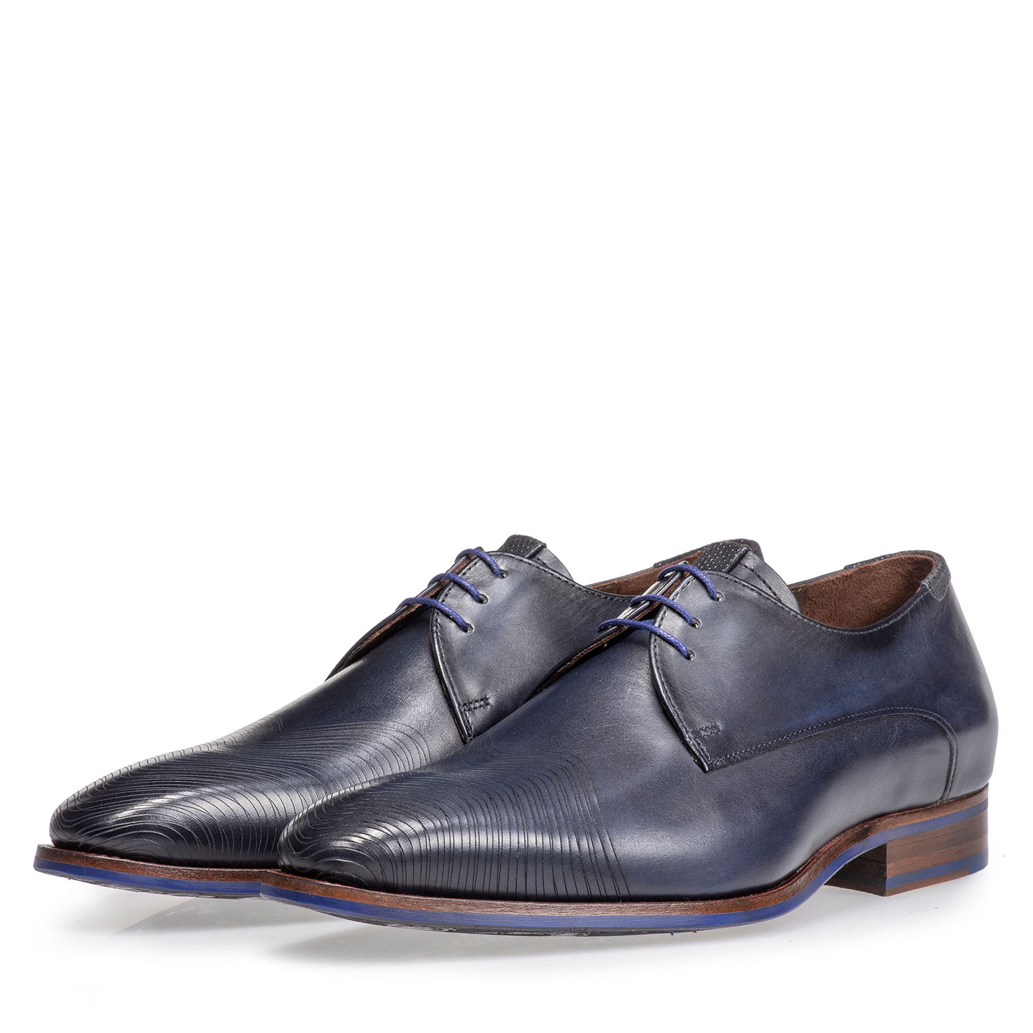 18288/01 - Dark blue leather lace shoe 18288/01 - Dark blue leather lace shoe