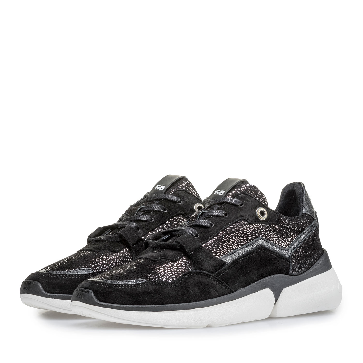 Women's black suede leather sneaker 85291/12 | Floris van Bommel Women®