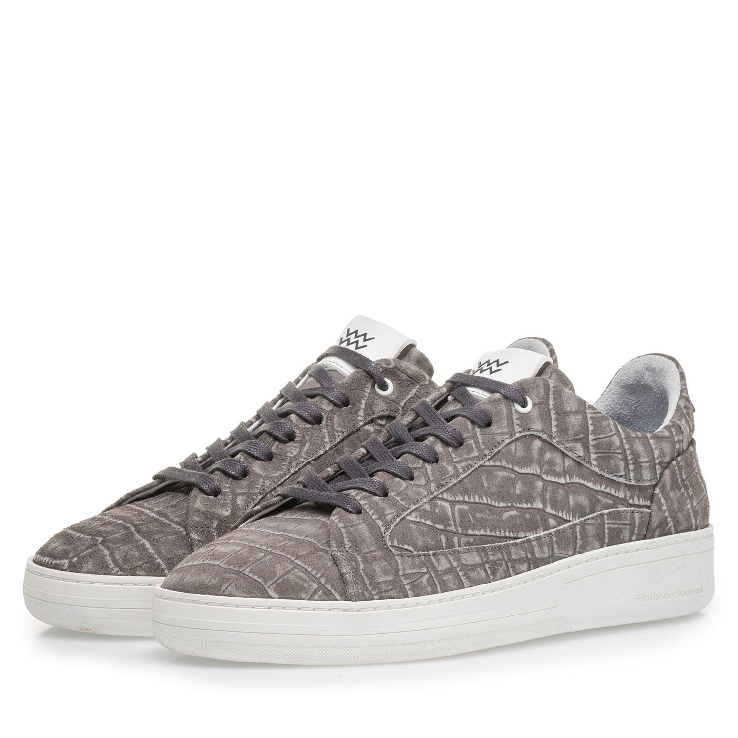 13265/06 - Dark grey sneaker with croco print 13265/06 - Dark grey sneaker with croco print