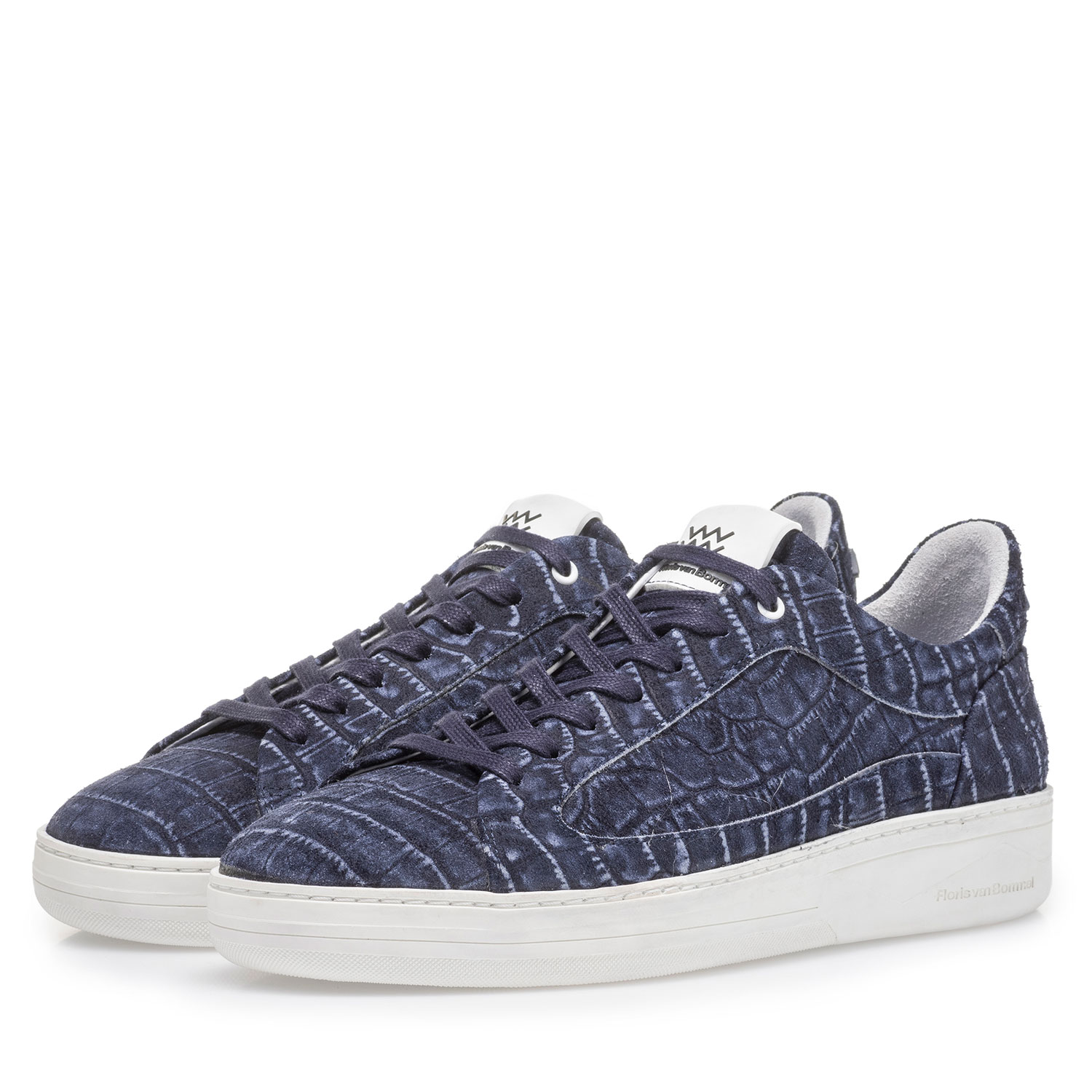 13265/07 - Dark blue sneaker with croco print 13265/07 - Dark blue sneaker with croco print