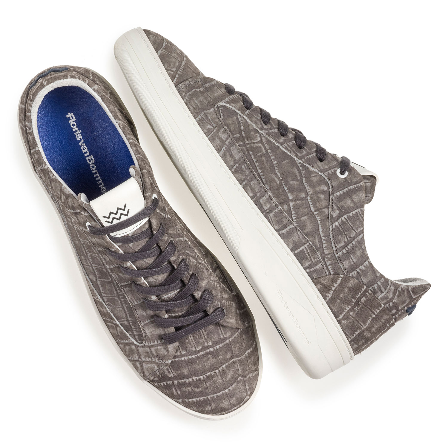 13265/06 - Dark grey sneaker with croco print 13265/06 - Dark grey sneaker with croco print