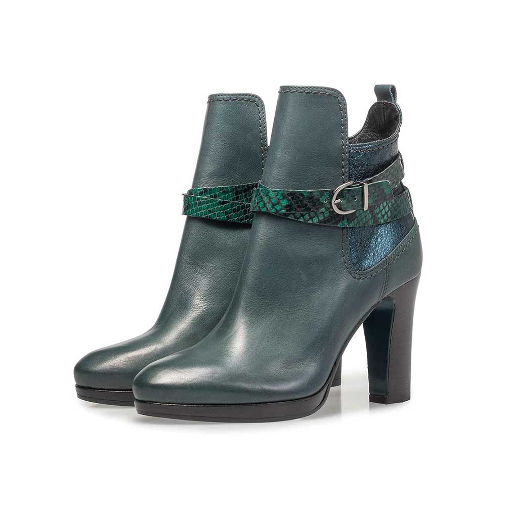 85609/04 - Green calf leather ankle boots 85609/04 - Green calf leather ankle boots