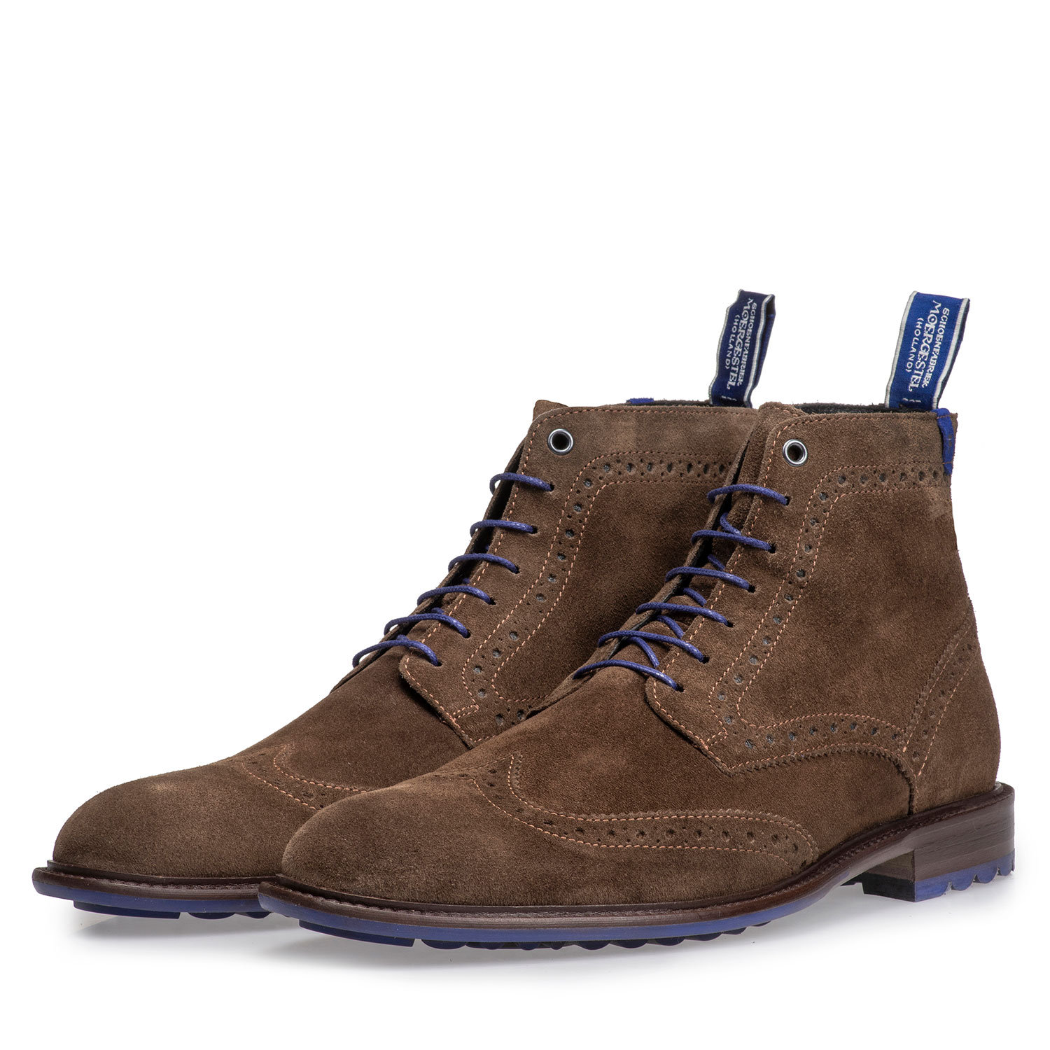 10506/17 - Dark taupe-coloured/brown suede lace boot 10506/17 - Dark taupe-coloured/brown suede lace boot
