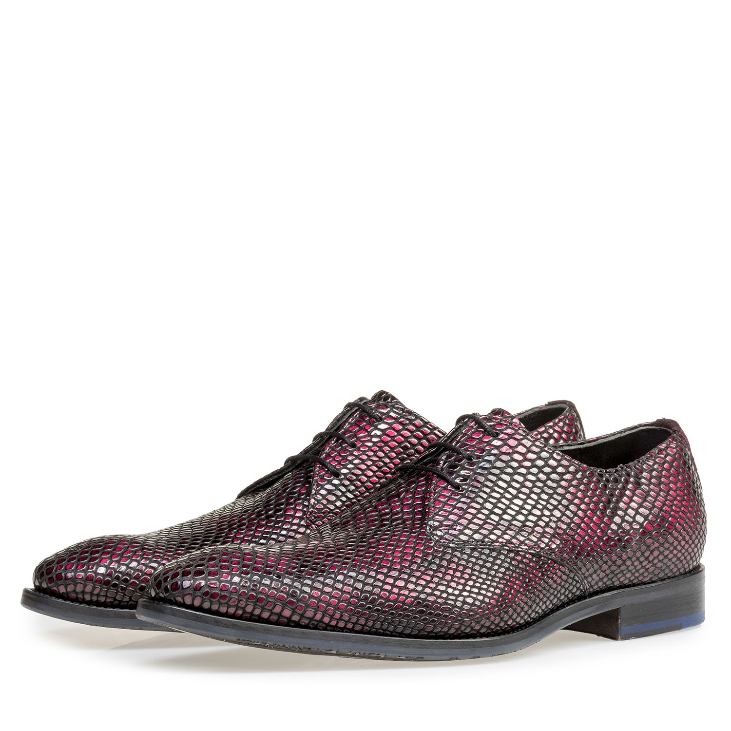 18293/01 - Red printed patent leather lace shoe 18293/01 - Red printed patent leather lace shoe